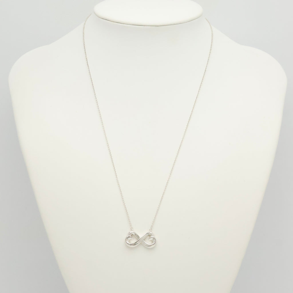  Tiffany & Co. Picasso Double Loving Heart Necklace Sterling Silver 925