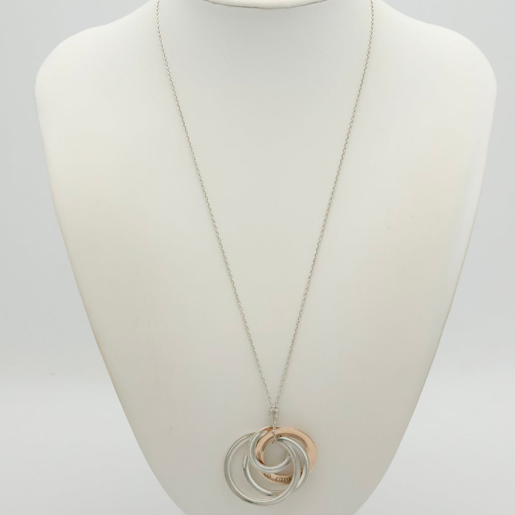 TIFFANY&Co. 4連 1837 インターロッキング サークル ネックレス ルベドメタル AG925