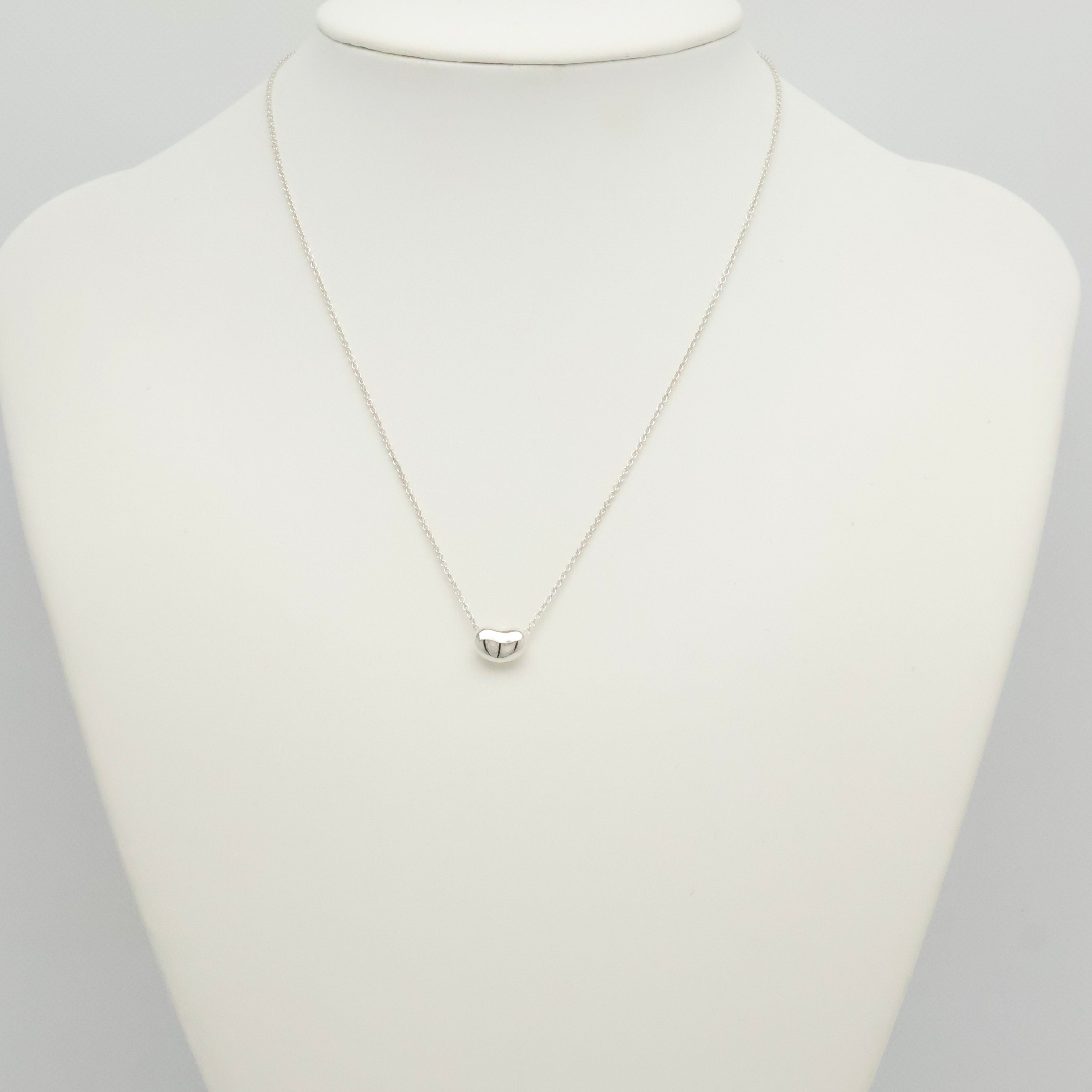  Tiffany & Co. Peretti Mini  Bean Necklace  Sterling Silver 925 
