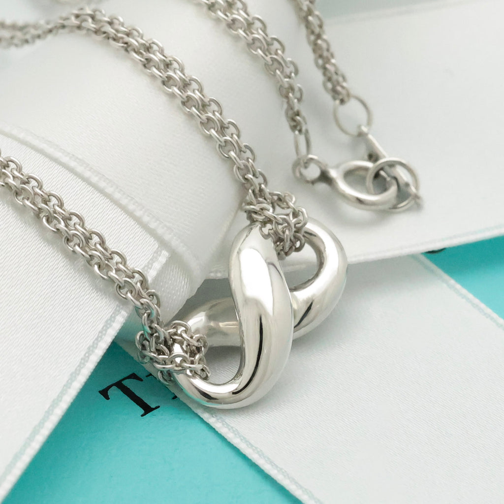 Tiffany & Co. Infinity Double Chain Necklace Sterling Silver 925