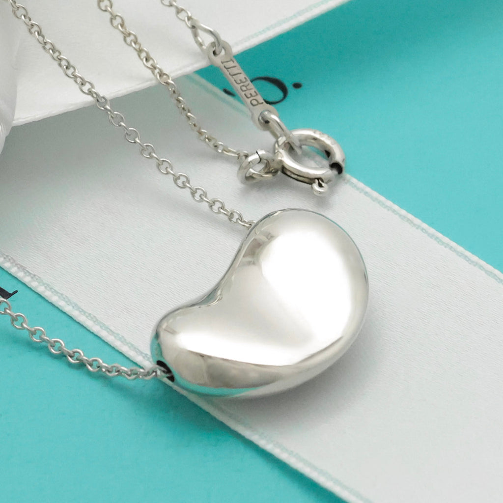  Tiffany & Co. Peretti Large  Bean Necklace  Sterling Silver 925 