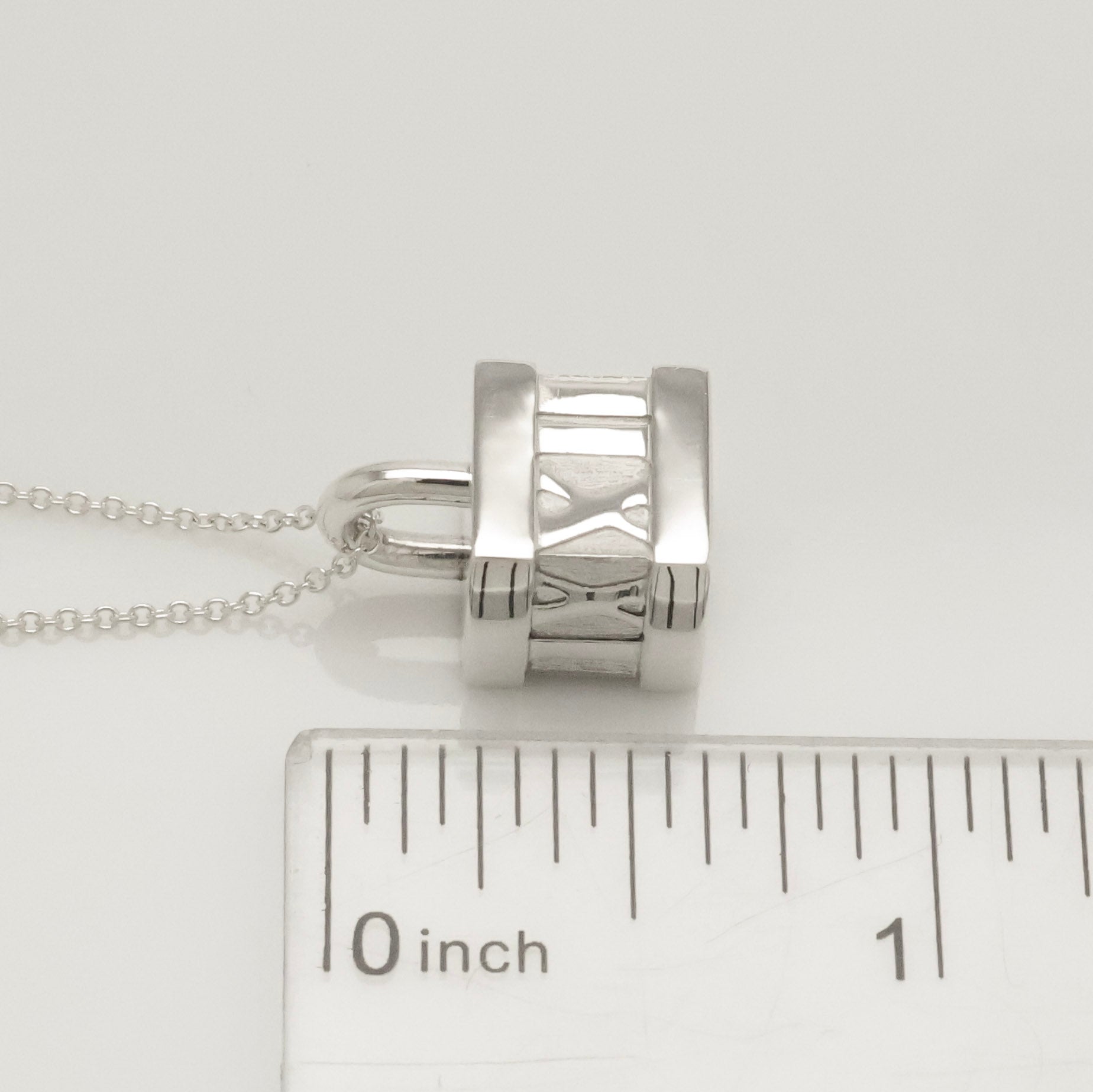 Tiffany & Co. Atlas Cube Lock Padlock Necklace Pendant Sterling Silver 925 