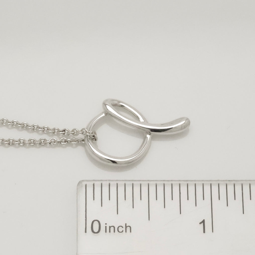 Tiffany & Co. Initial Letter "A" Pendant Necklace Sterling Silver 925