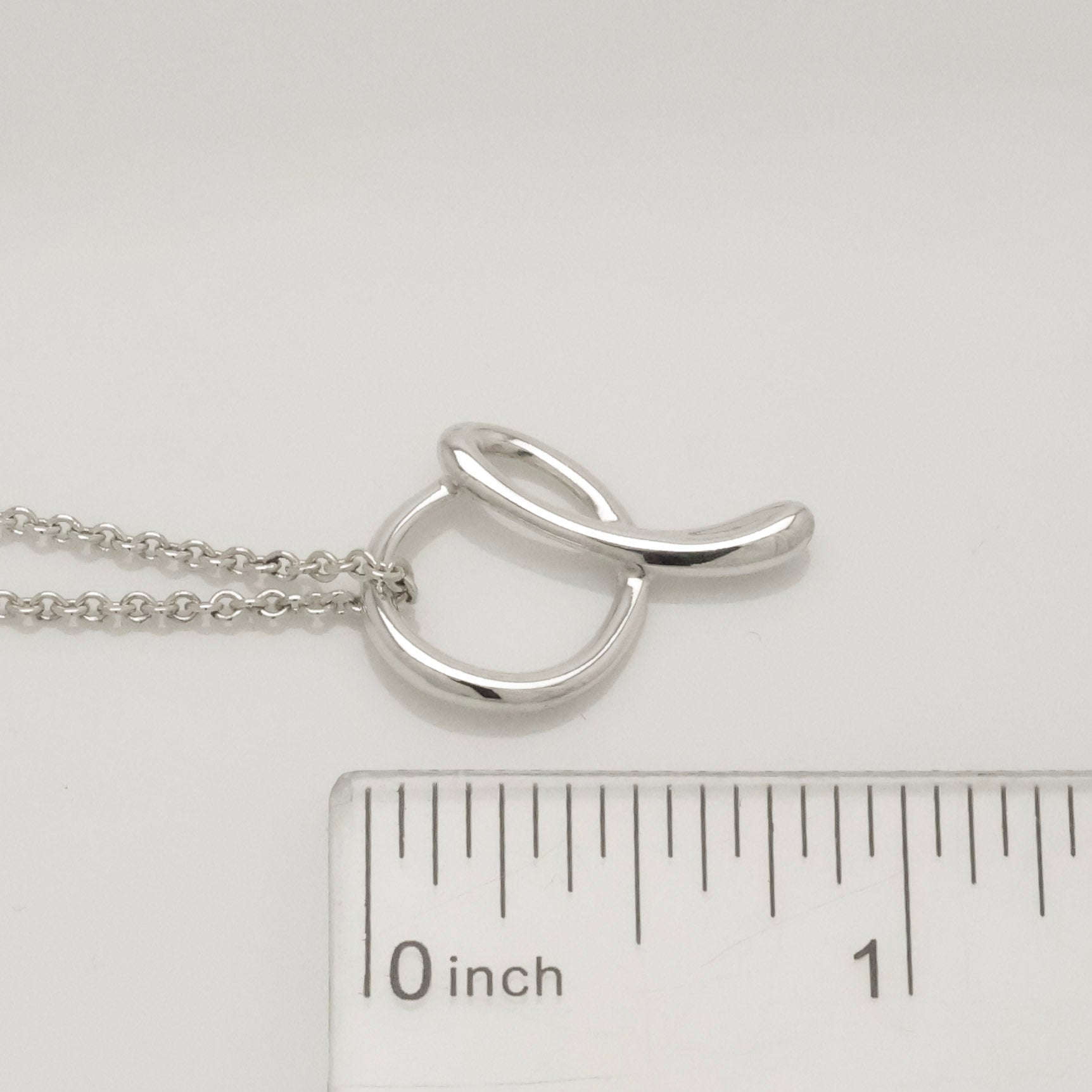Tiffany & Co. Initial Letter "A" Pendant Necklace Sterling Silver 925