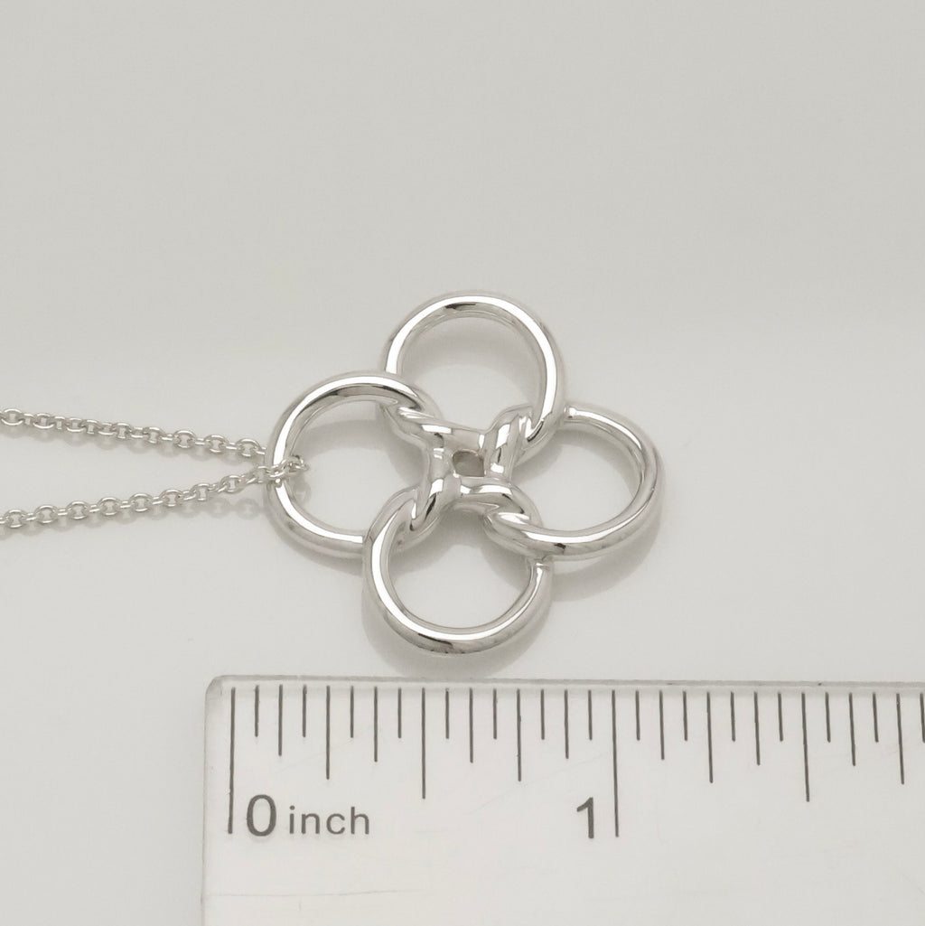 Tiffany & Co. Quadrifoglio Four Leaf Clover Necklace Sterling Silver 925