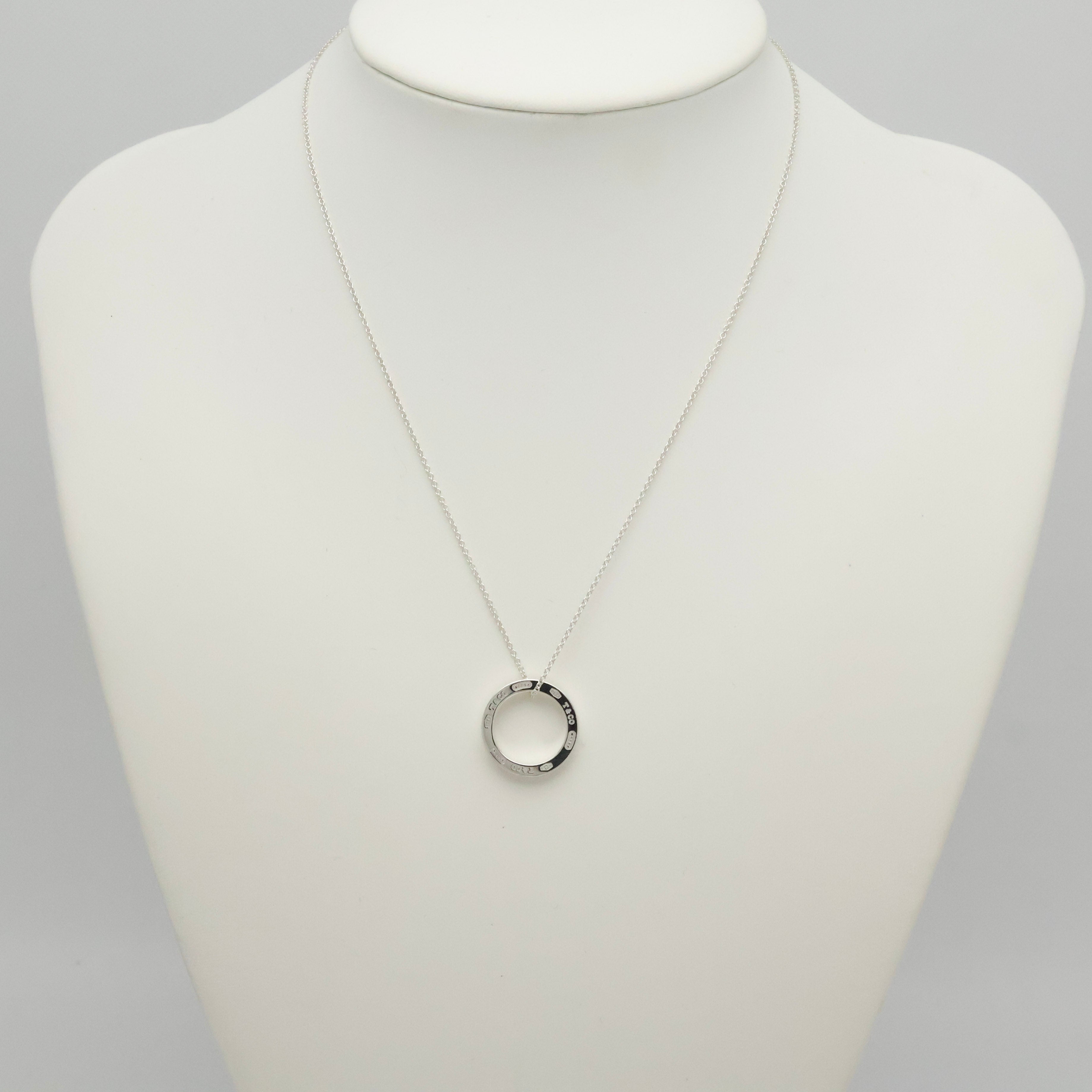 Tiffany & Co. Round Circle Pendant Necklace Sterling Silver 925