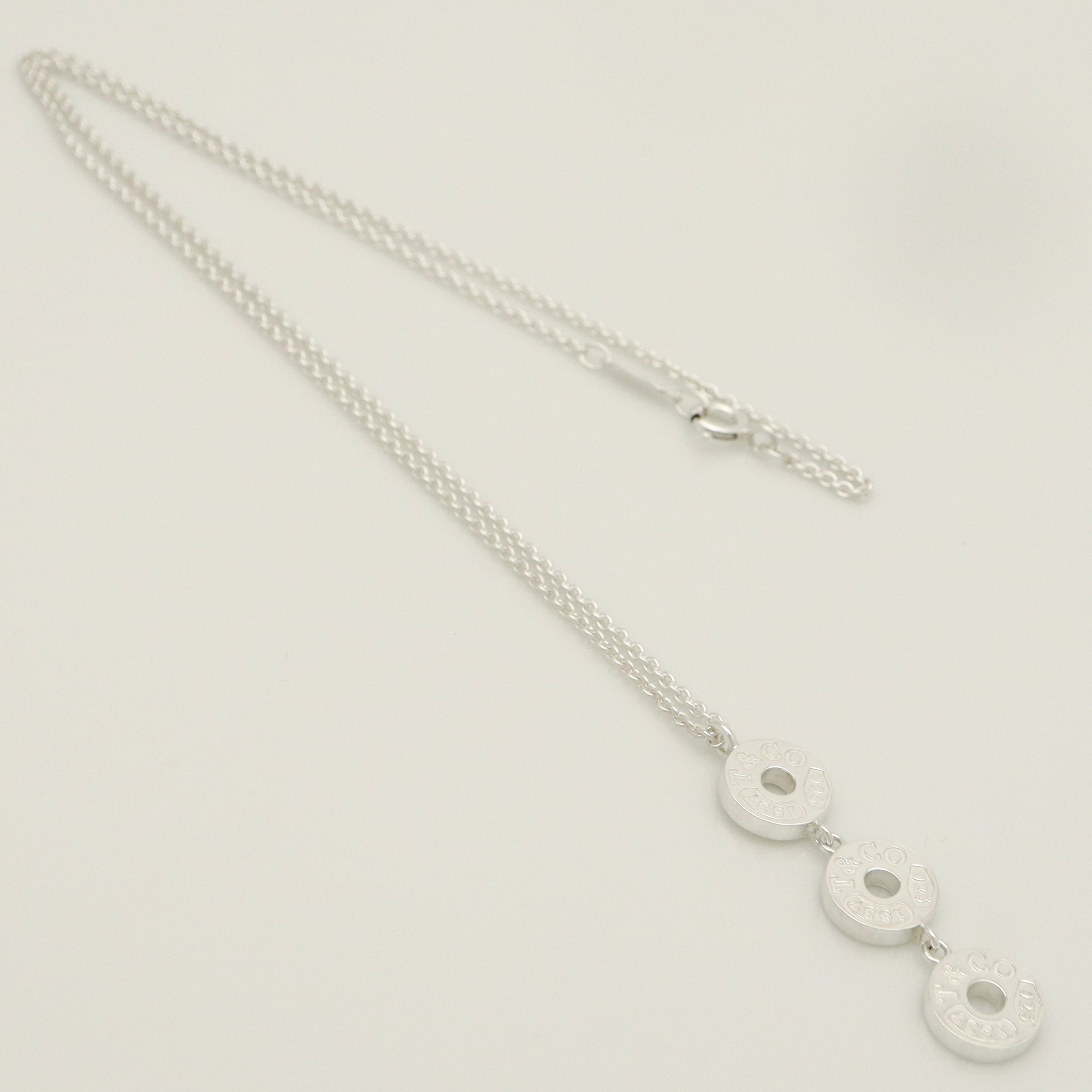 Tiffany & Co. 1837 Triple 3 Circle Pendant Necklace Sterling Silver 925