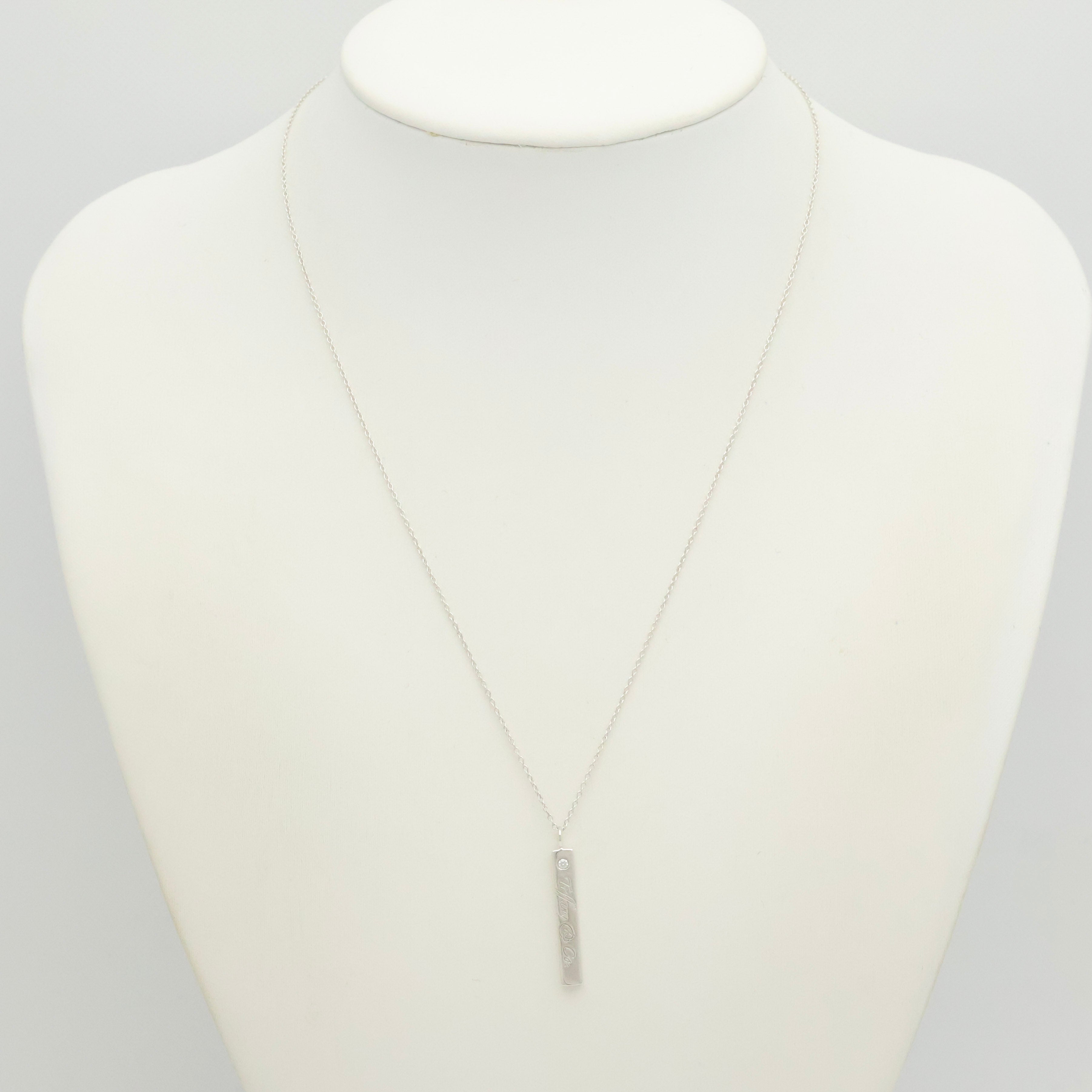 TIFFANY&Co. ノーツ バー 1P ダイヤモンド ネックレス AG925