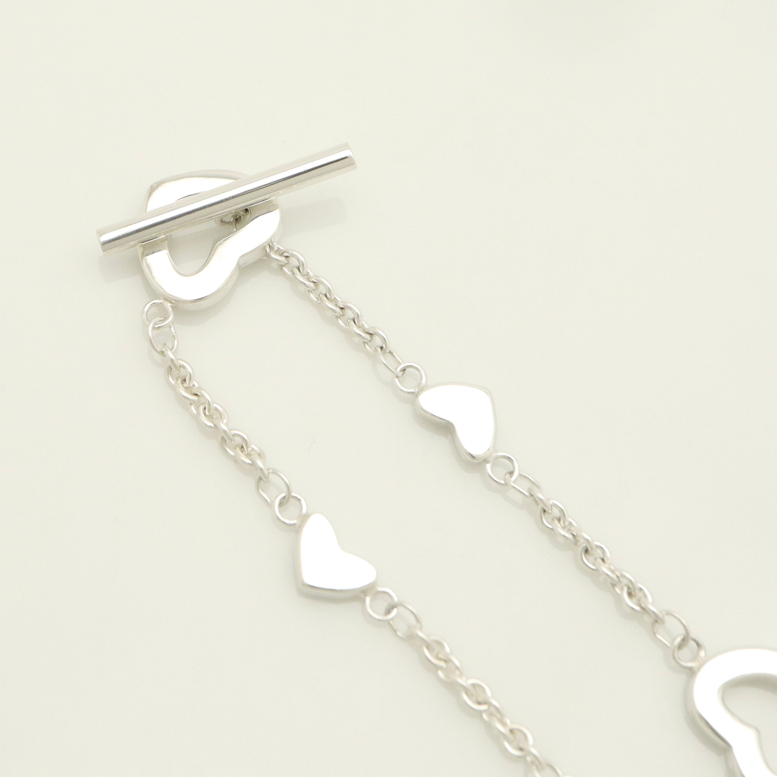 Tiffany & Co. Heart Link Lariat Toggle Bracelet Sterling Silver 925