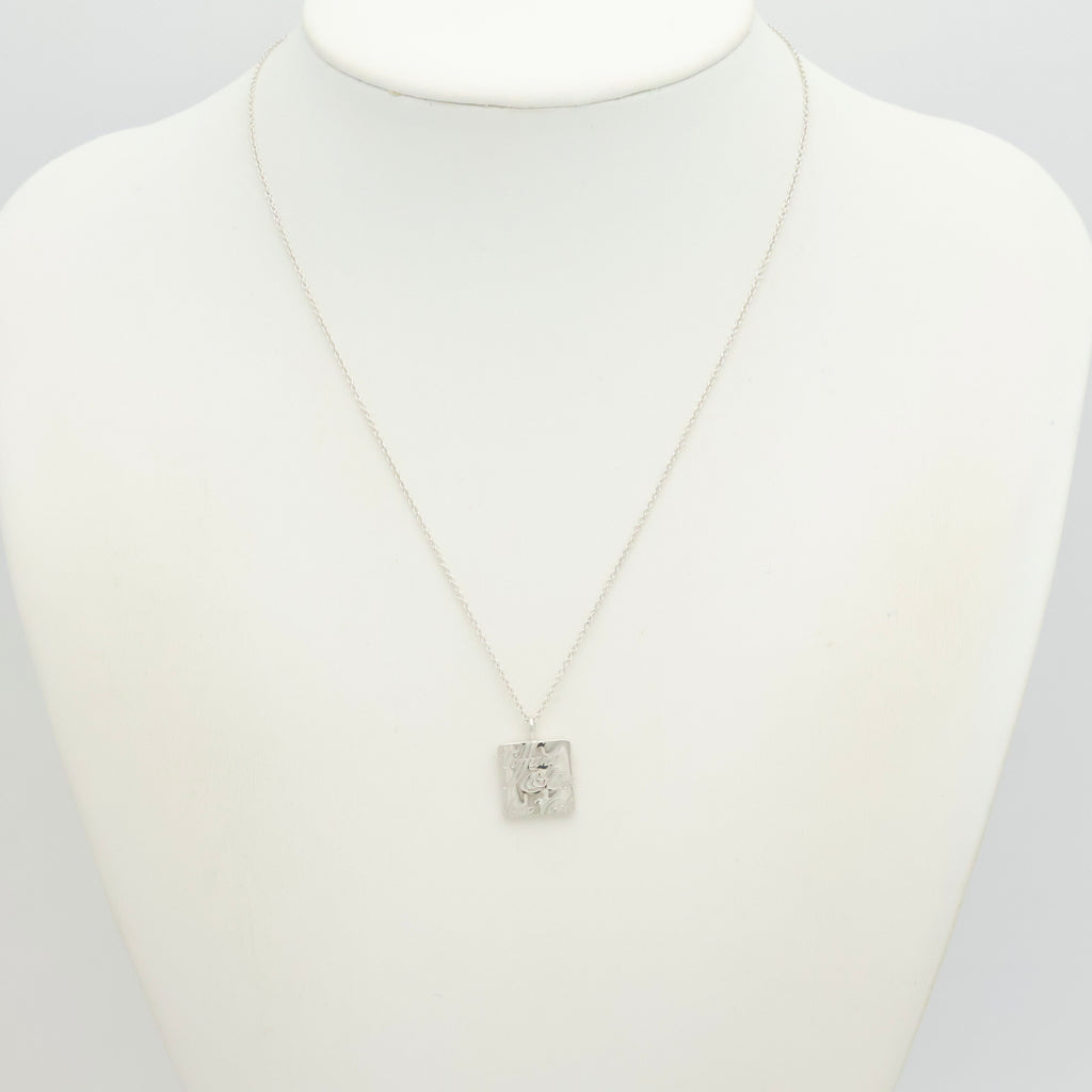 TIFFANY&Co. ノーツ スクエア プレート ネックレス AG925