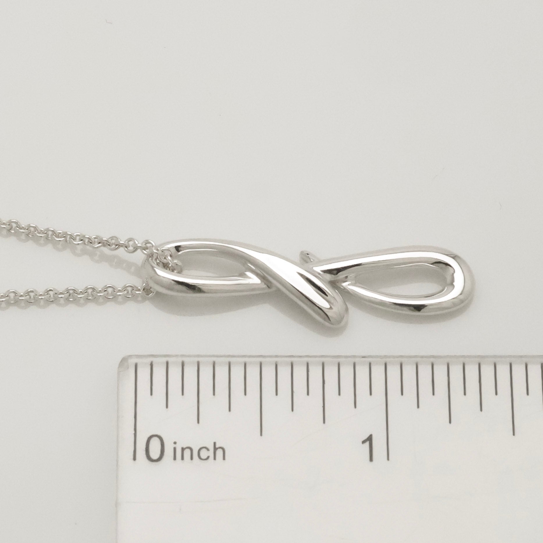 Tiffany & Co. Initial Letter "F" Pendant Necklace Sterling Silver 925