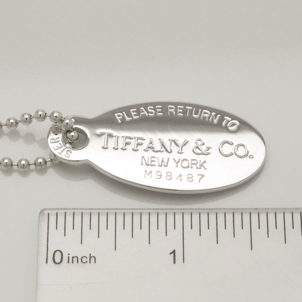 TIFFANY&Co.リターントゥ ティファニー オーバル タグ ボール チェーン ネックレス AG925