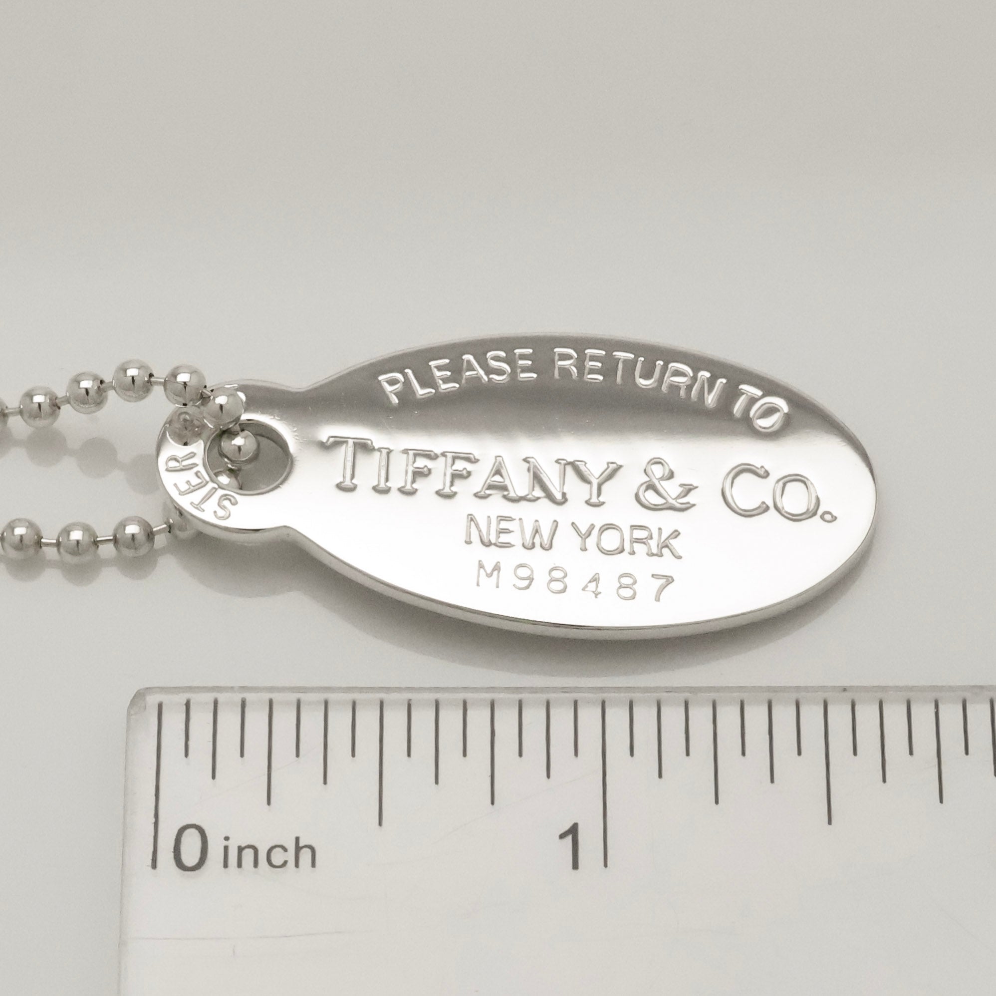 TIFFANY&Co.リターントゥ ティファニー オーバル タグ ボール チェーン ネックレス AG925