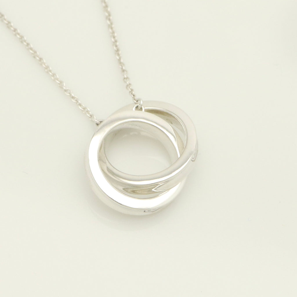 Tiffany & Co. 1837 Interlocking Circles Lariat Necklace Sterling Silver 925
