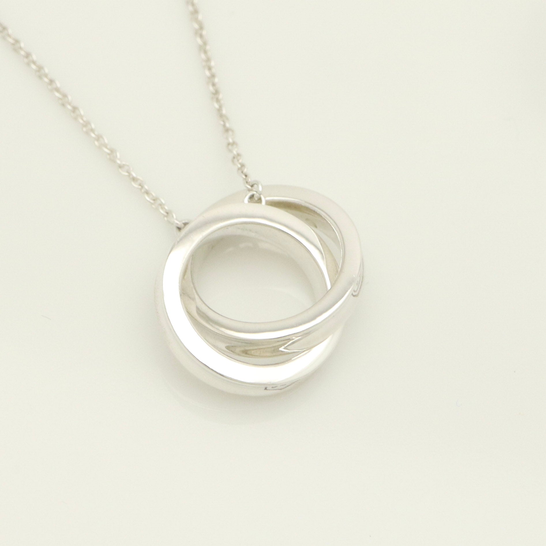 Tiffany & Co. 1837 Interlocking Circles Lariat Necklace Sterling Silver 925