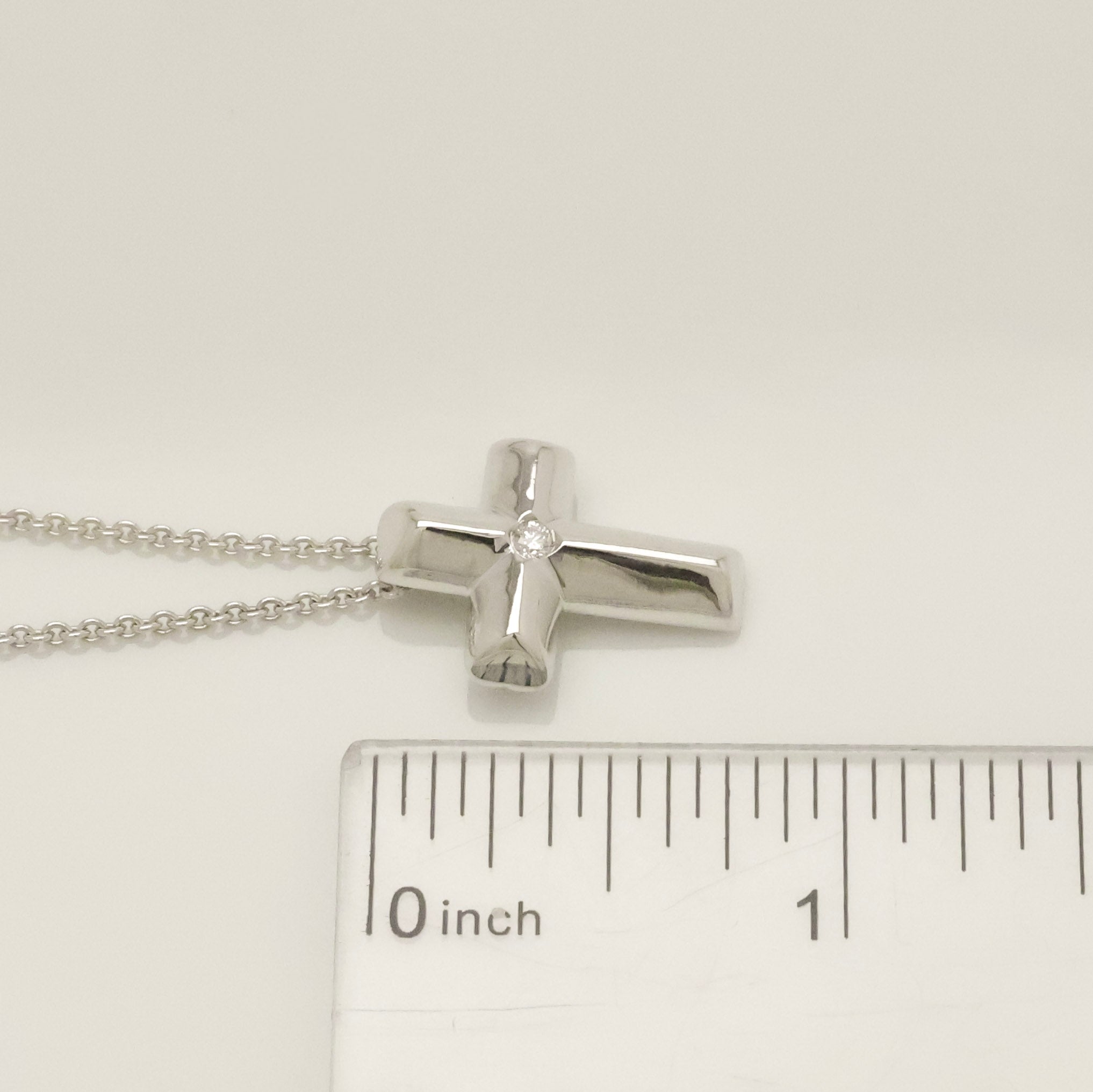 Tiffany & Co. Tenderness Cross Diamond Necklace Sterling Silver 925