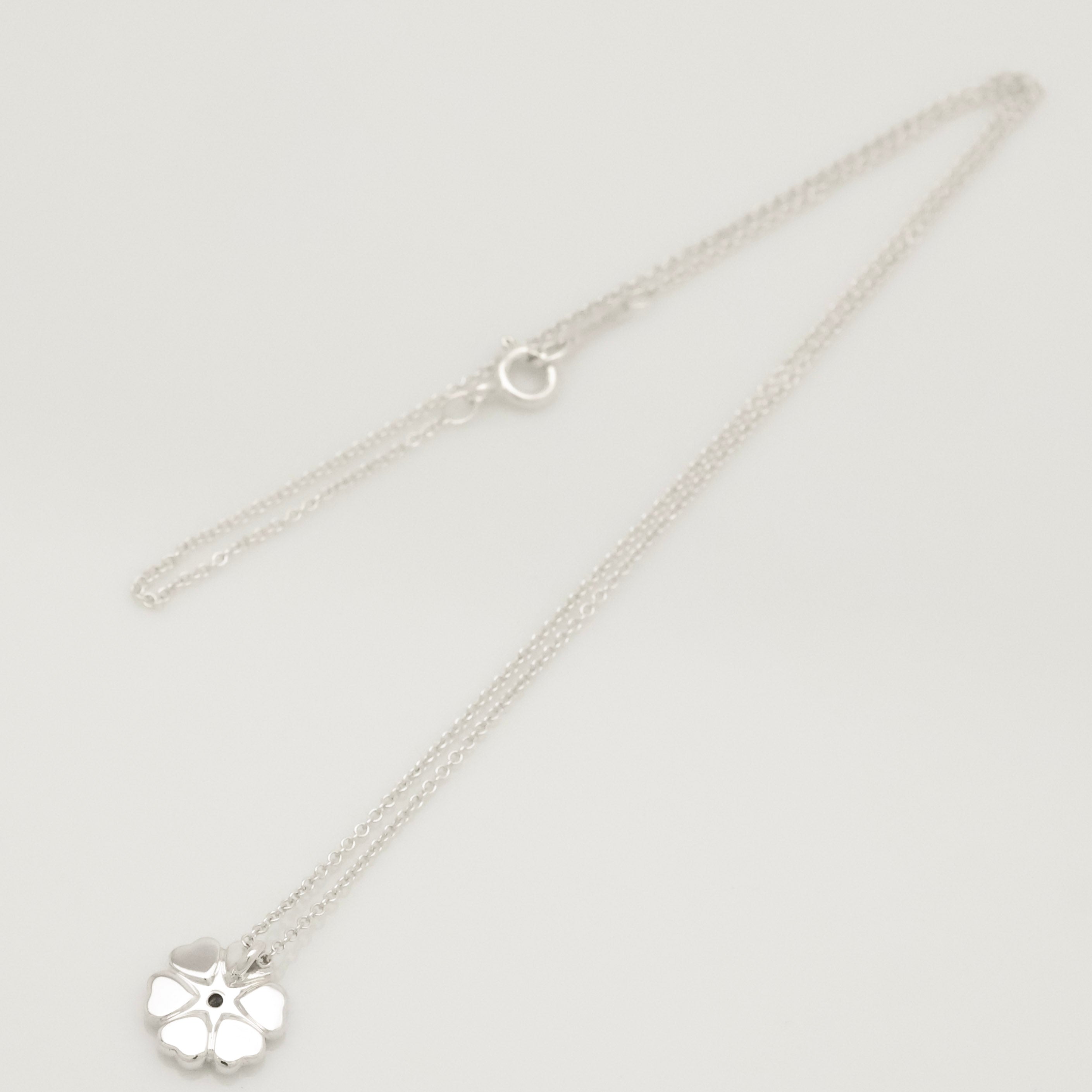 Tiffany & Co. Crown of Heart Diamond Pendant Necklace Sterling Silver 925