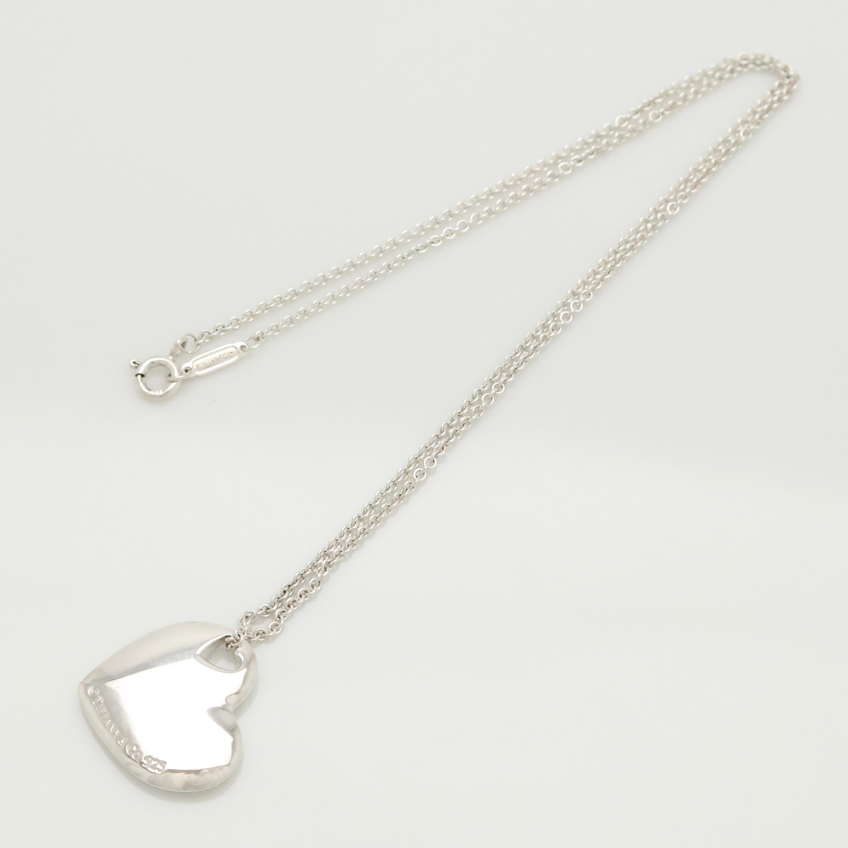Tiffany & Co. Stencil Cutout Two Heart Necklace  Sterling Silver 925