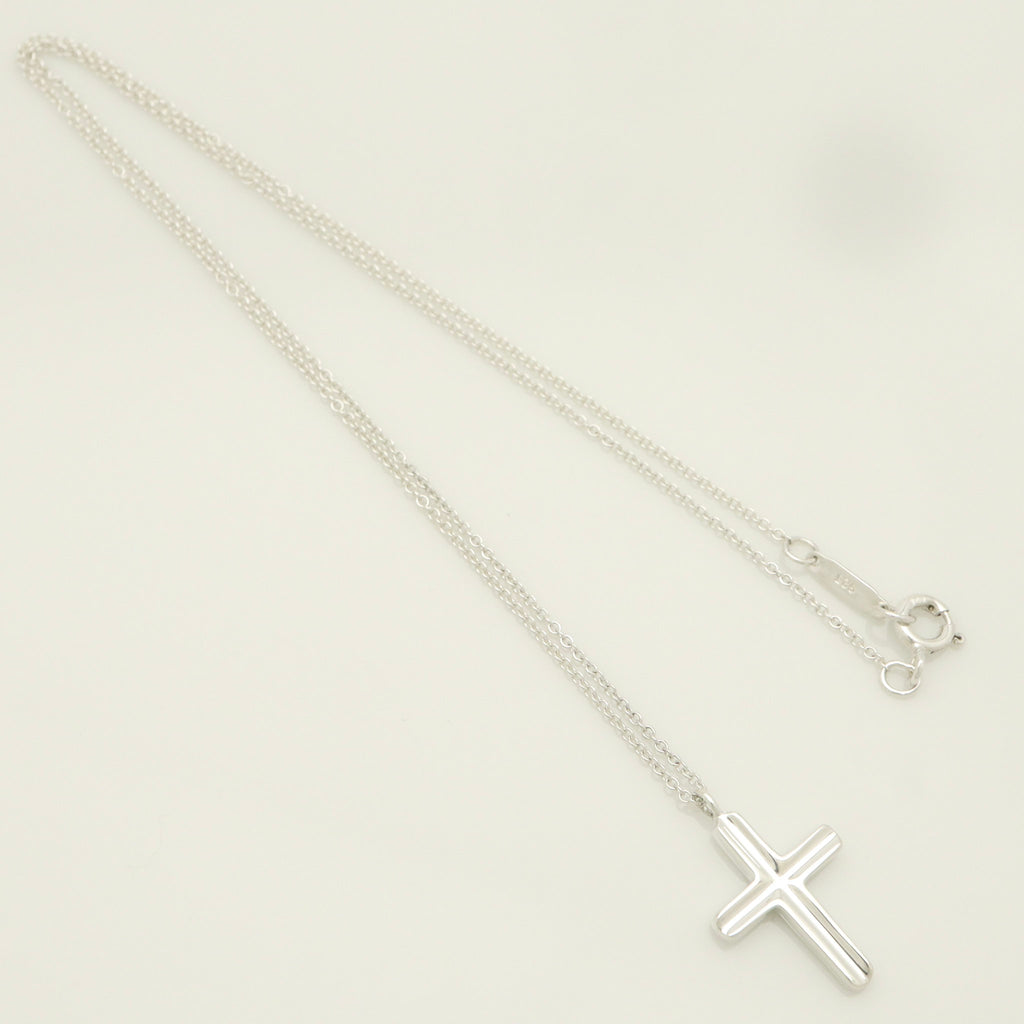  Tiffany & Co. Picasso Groove Cross Necklace Sterling Silver 925 