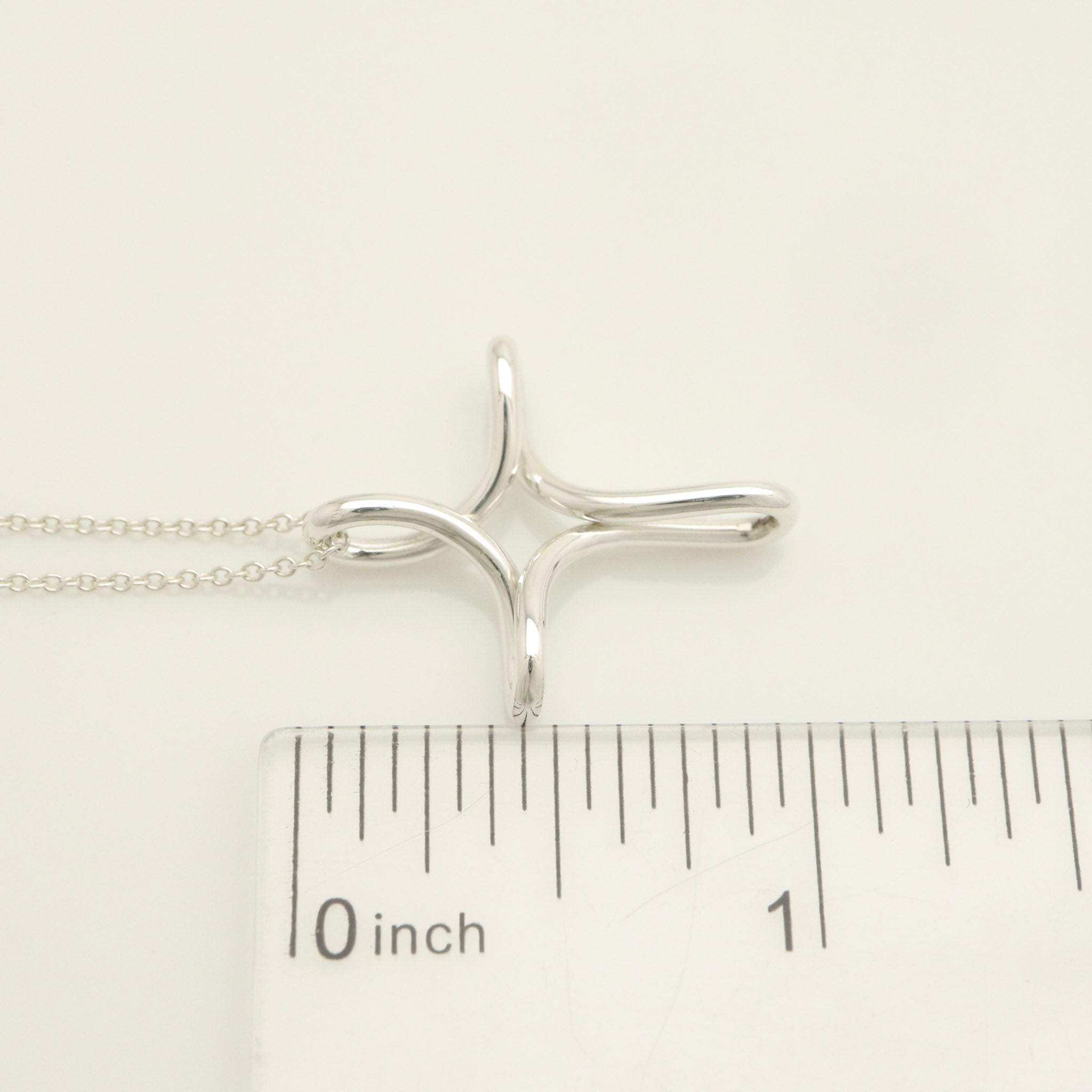 TIFFANY & Co. Open Cross Infinity Elsa Peretti Necklace  Sterling Silver 925