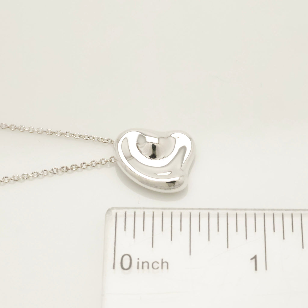  Tiffany & Co. Full Heart Pendant Necklace Sterling Silver 925