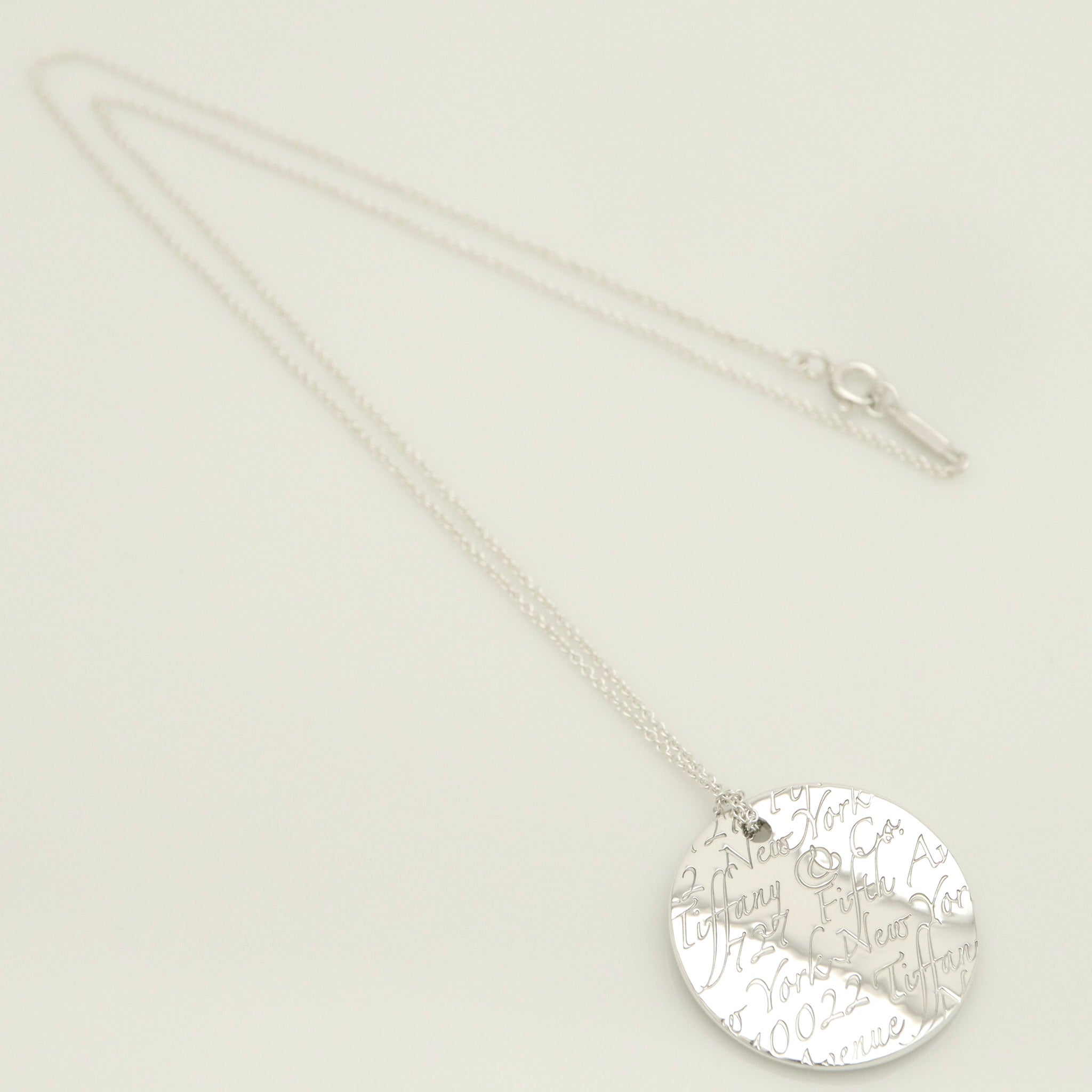 TIFFANY&Co. ノーツ ラウンド プレート ネックレス AG925
