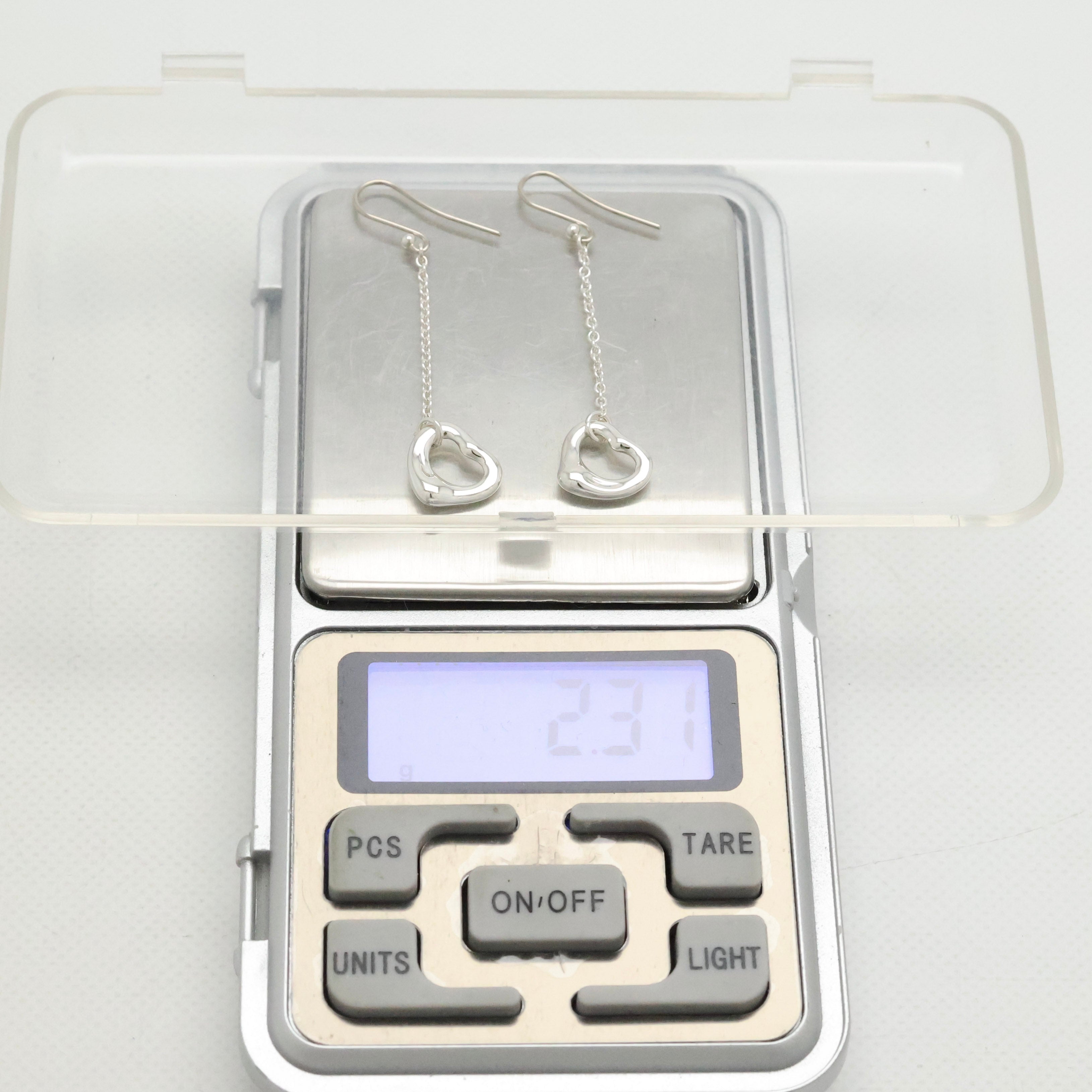 TIFFANY&Co. オープンハート エルサペレッティ ドロップ フック ピアス AG925