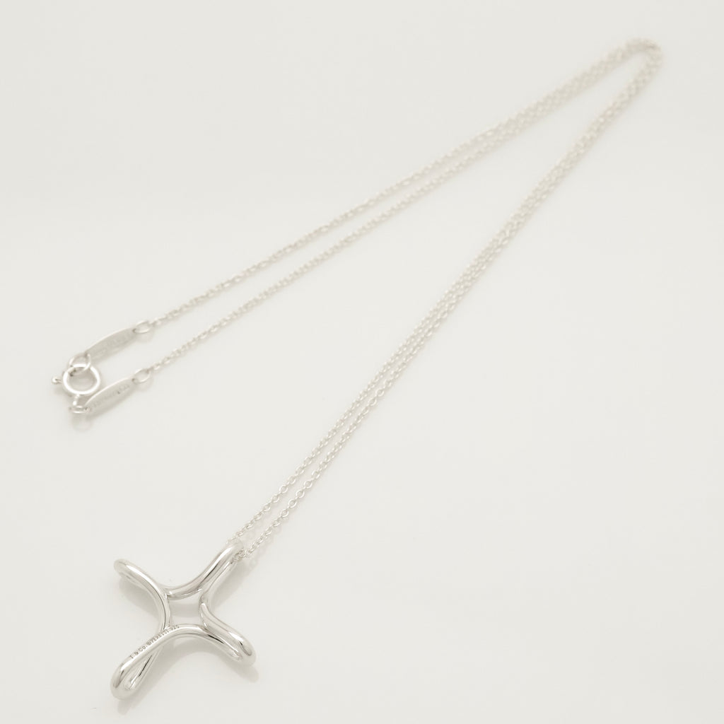  Tiffany & Co. Infinity Cross Necklace Pendant  Sterling Silver 925 