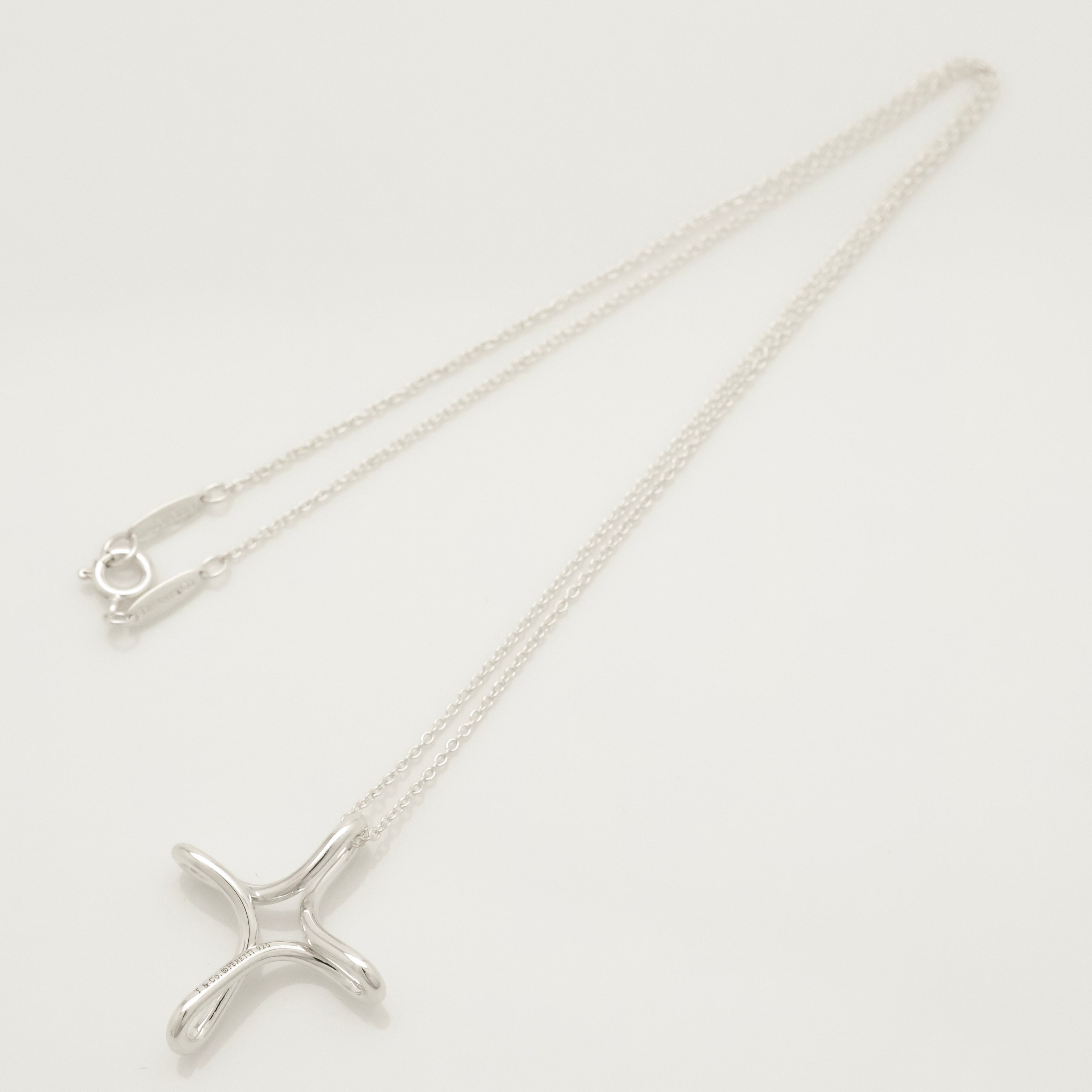  Tiffany & Co. Infinity Cross Necklace Pendant  Sterling Silver 925 