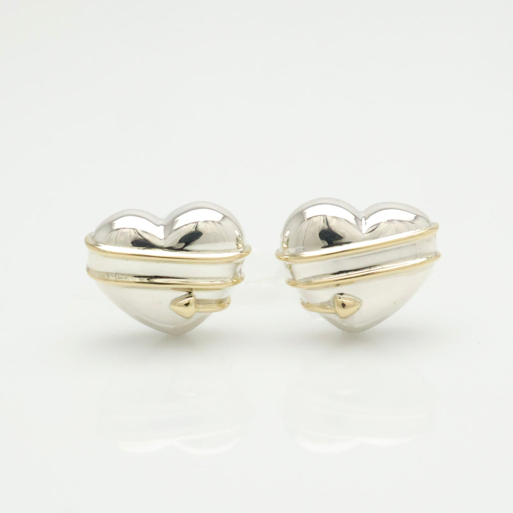 TIFFANY&Co. ハート アロー キューピット コンビ クリップ ピアス AG925 AU750