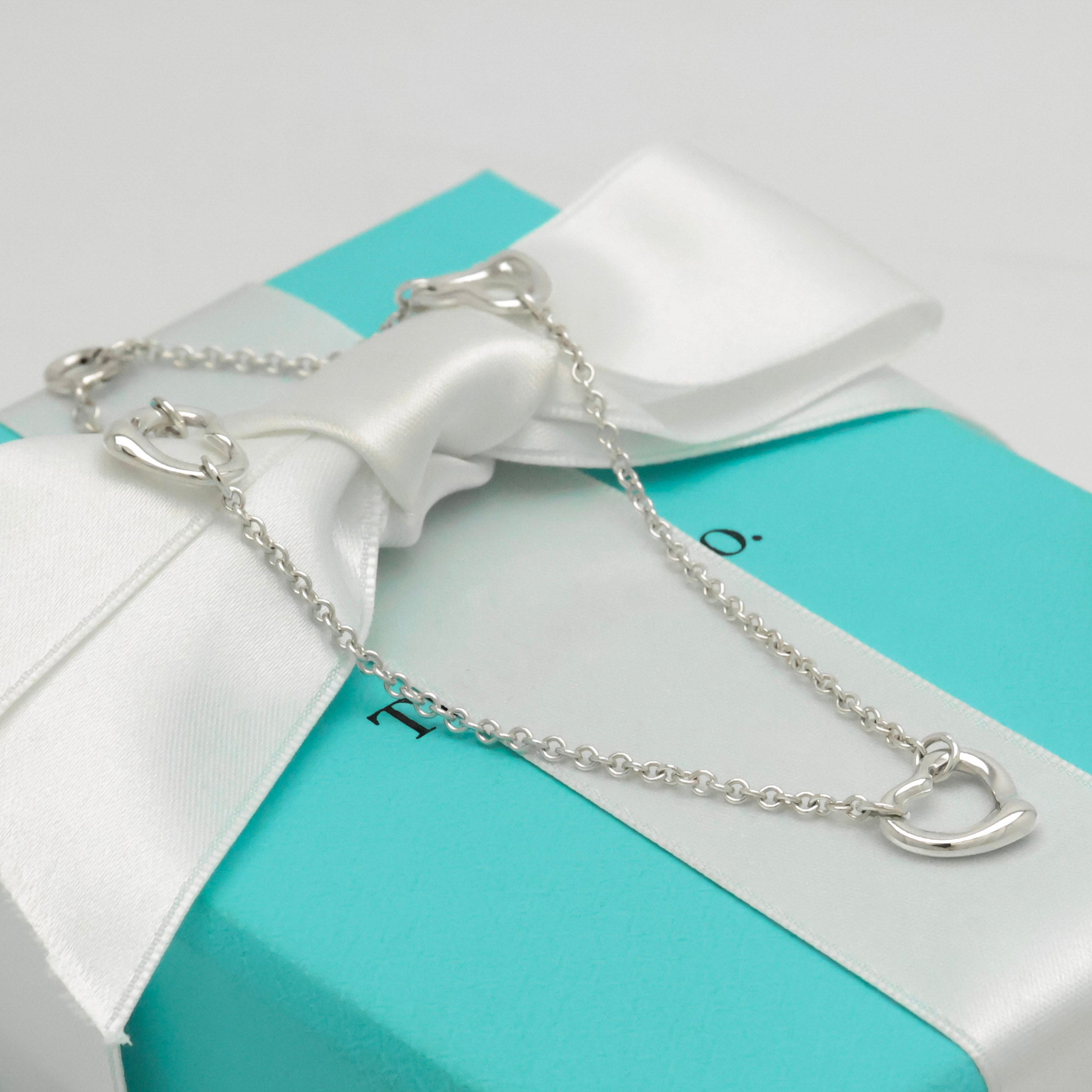 Tiffany & Co. Triple Open Heart Bracelet Sterling Silver 925 