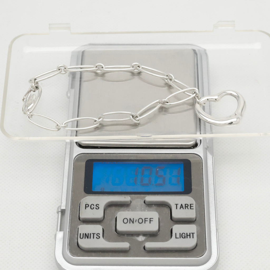 TIFFANY&Co. オープン ハート 22mm エルサペレッティ オーバル リンク チェーン ブレスレット AG925