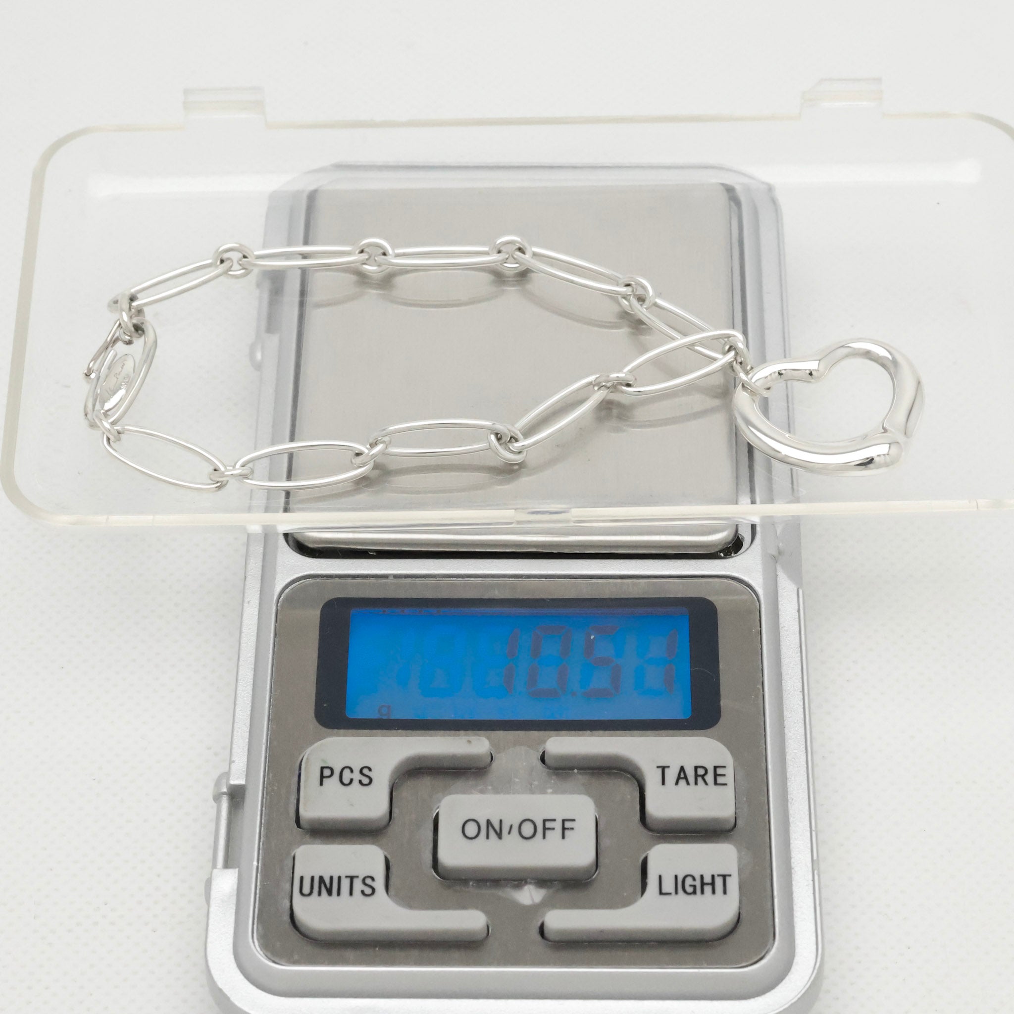 TIFFANY&Co. オープン ハート 22mm エルサペレッティ オーバル リンク チェーン ブレスレット AG925