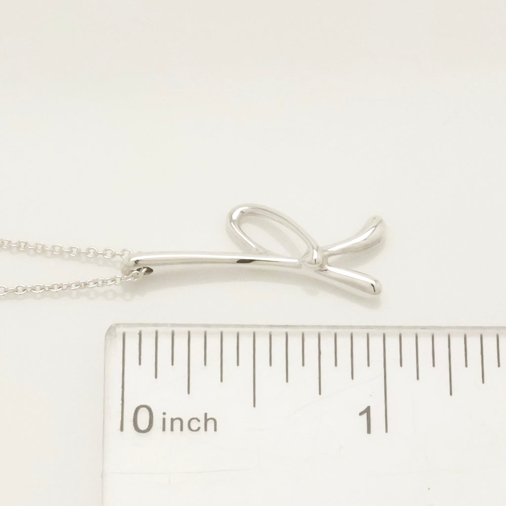 Tiffany & Co. Initial Letter "K" Pendant Necklace Sterling Silver 925