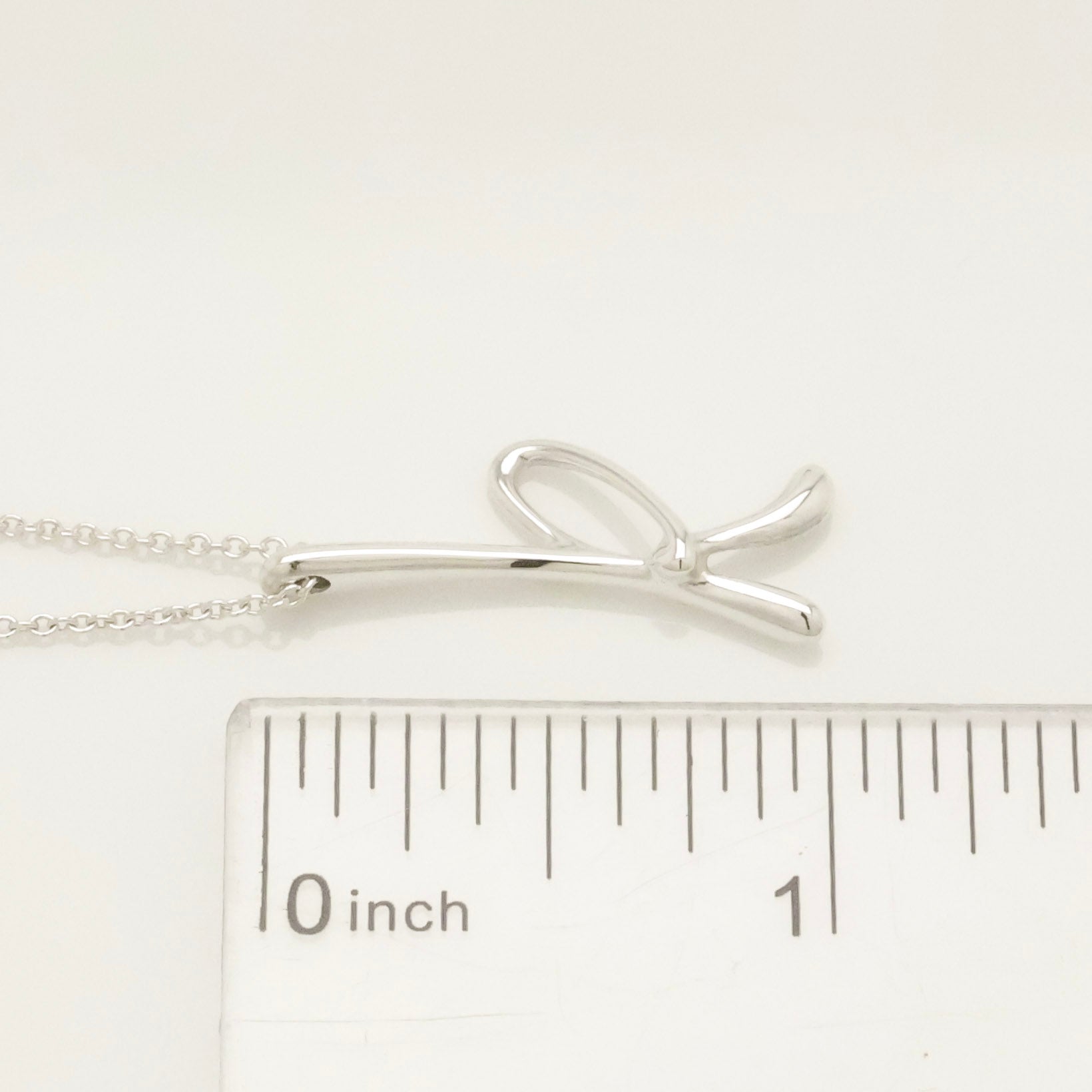 Tiffany & Co. Initial Letter "K" Pendant Necklace Sterling Silver 925