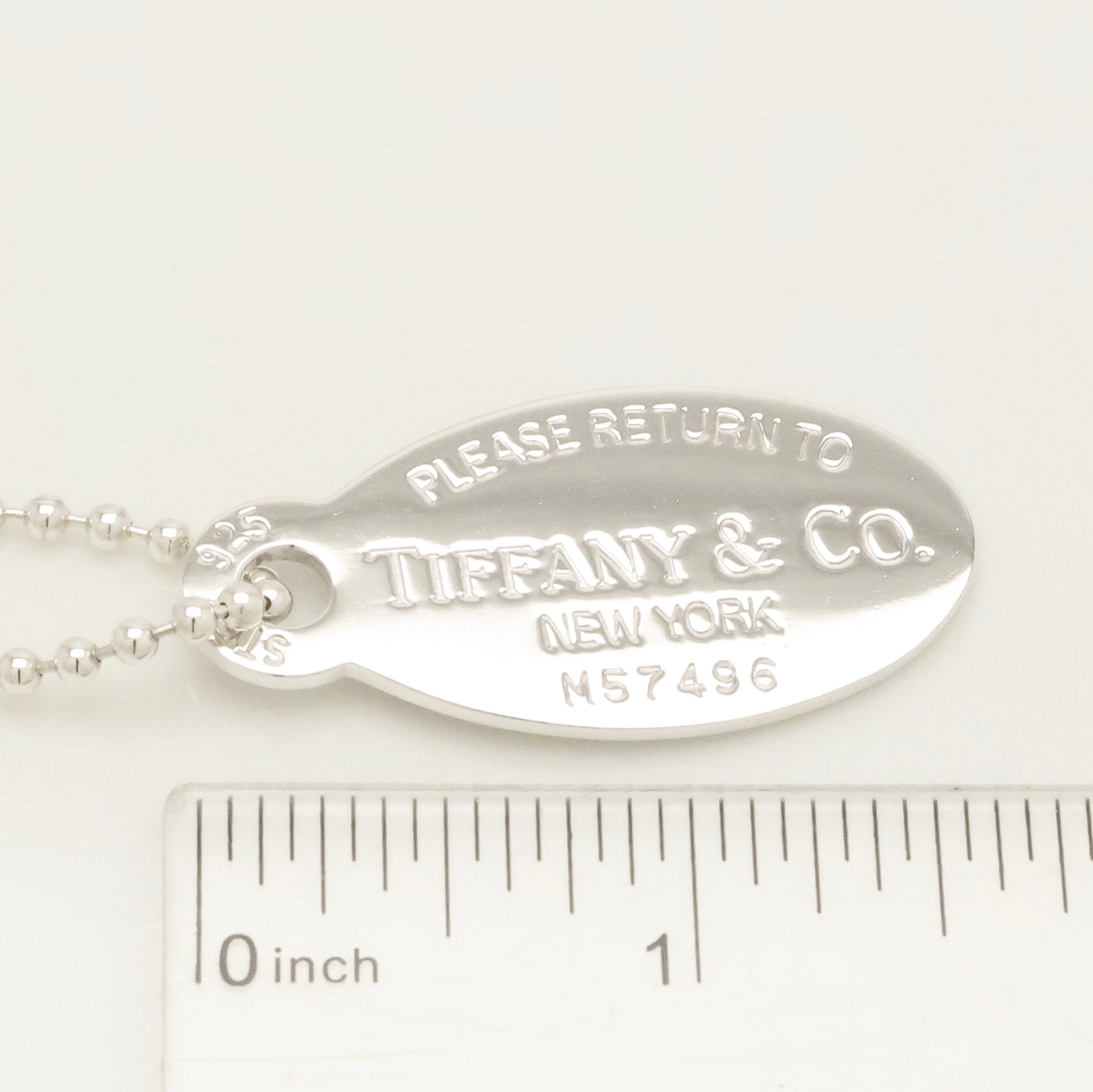 TIFFANY&Co.リターントゥ ティファニー オーバル タグ ボール チェーン ネックレス AG925