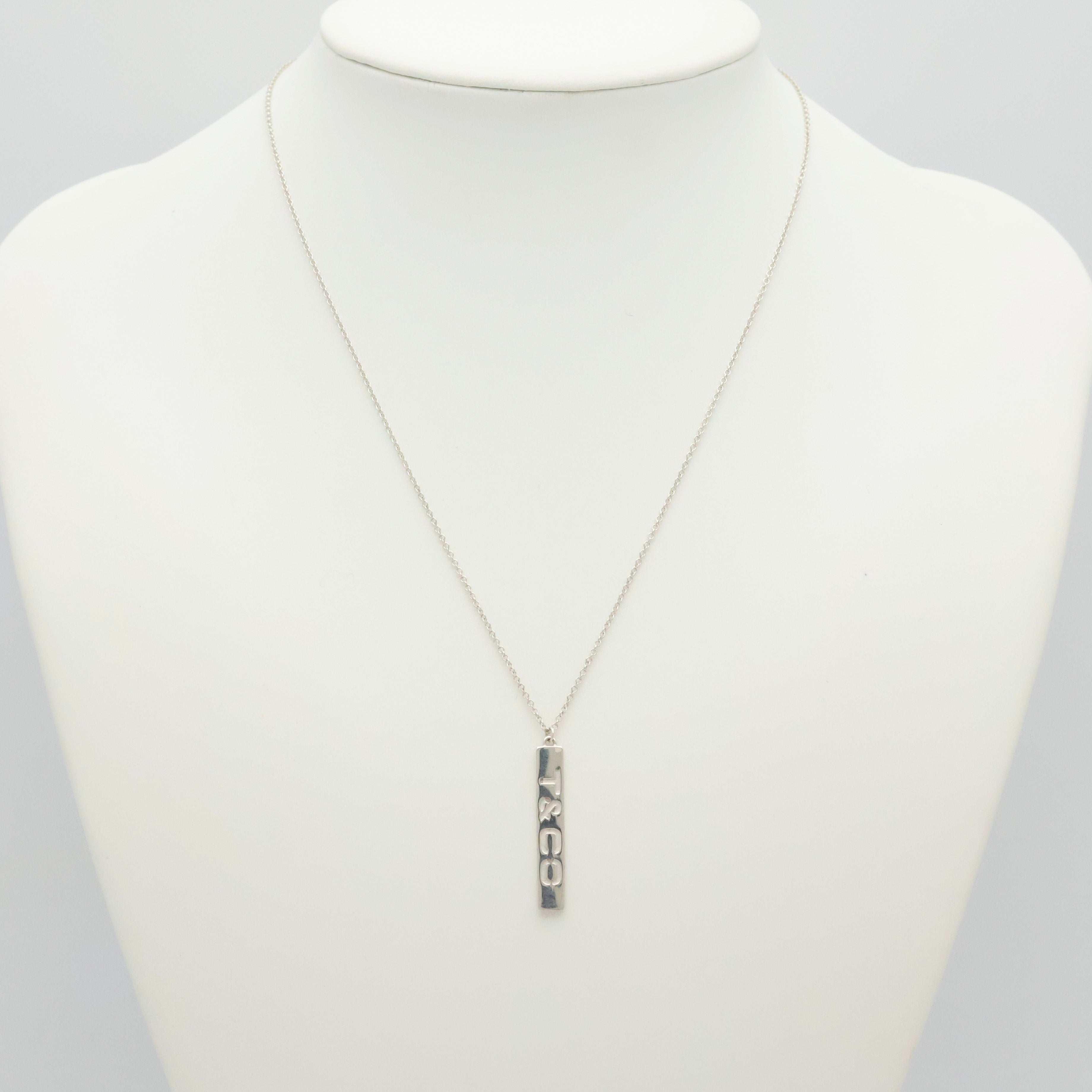 TIFFANY&Co.Ｔ & CO ロゴ バー ネックレス AG925