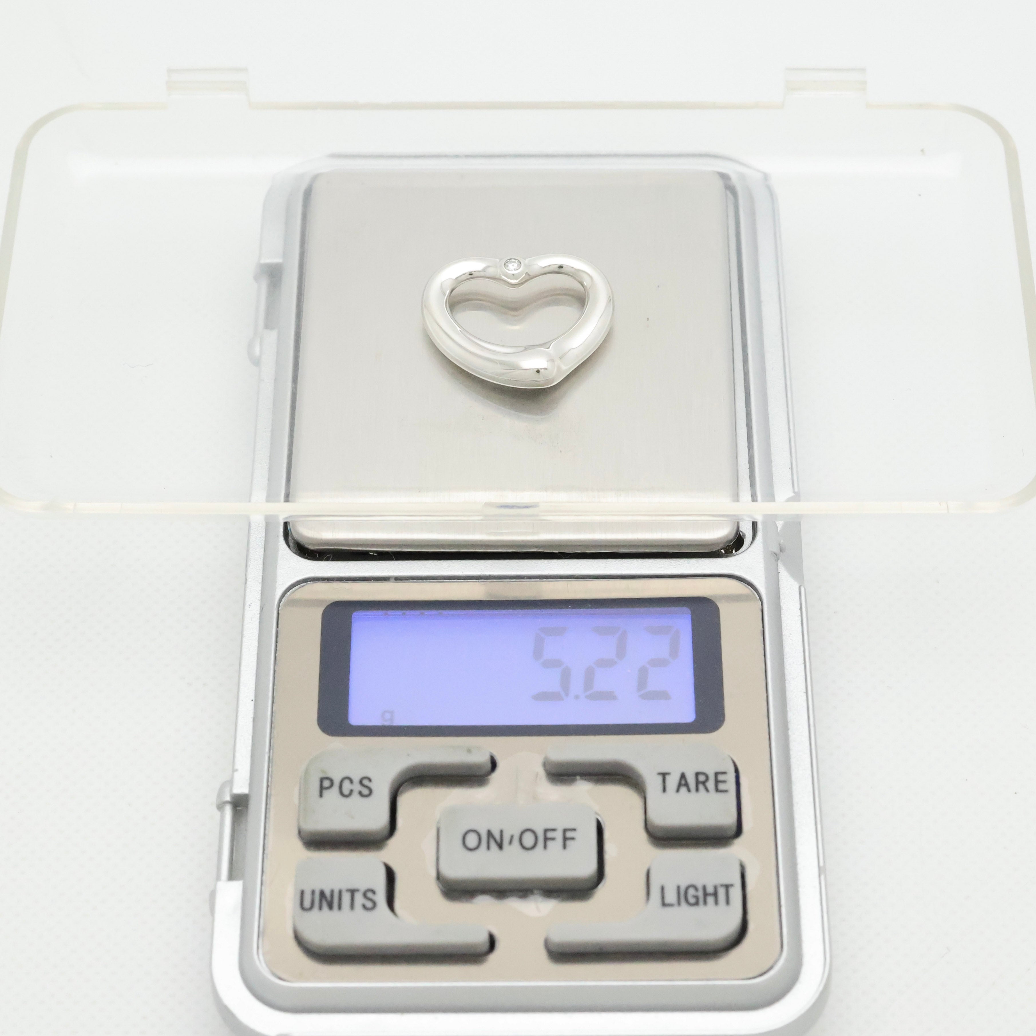 TIFFANY&Co. オープンハート 22mm 1P ダイヤモンド エルサペレッティ チャーム AG925