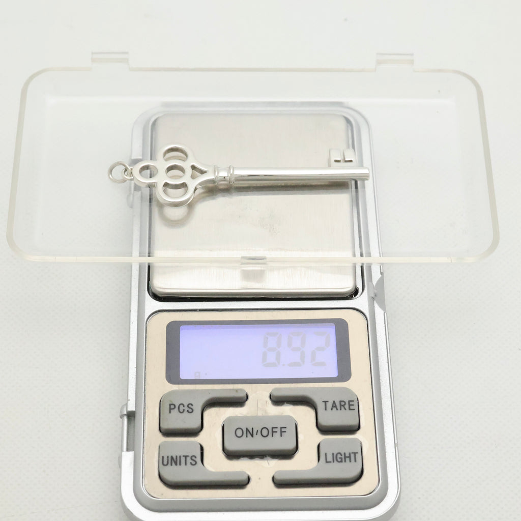 Tiffany & Co. LARGE Crown Key Pendant Charm Sterling Silver 925