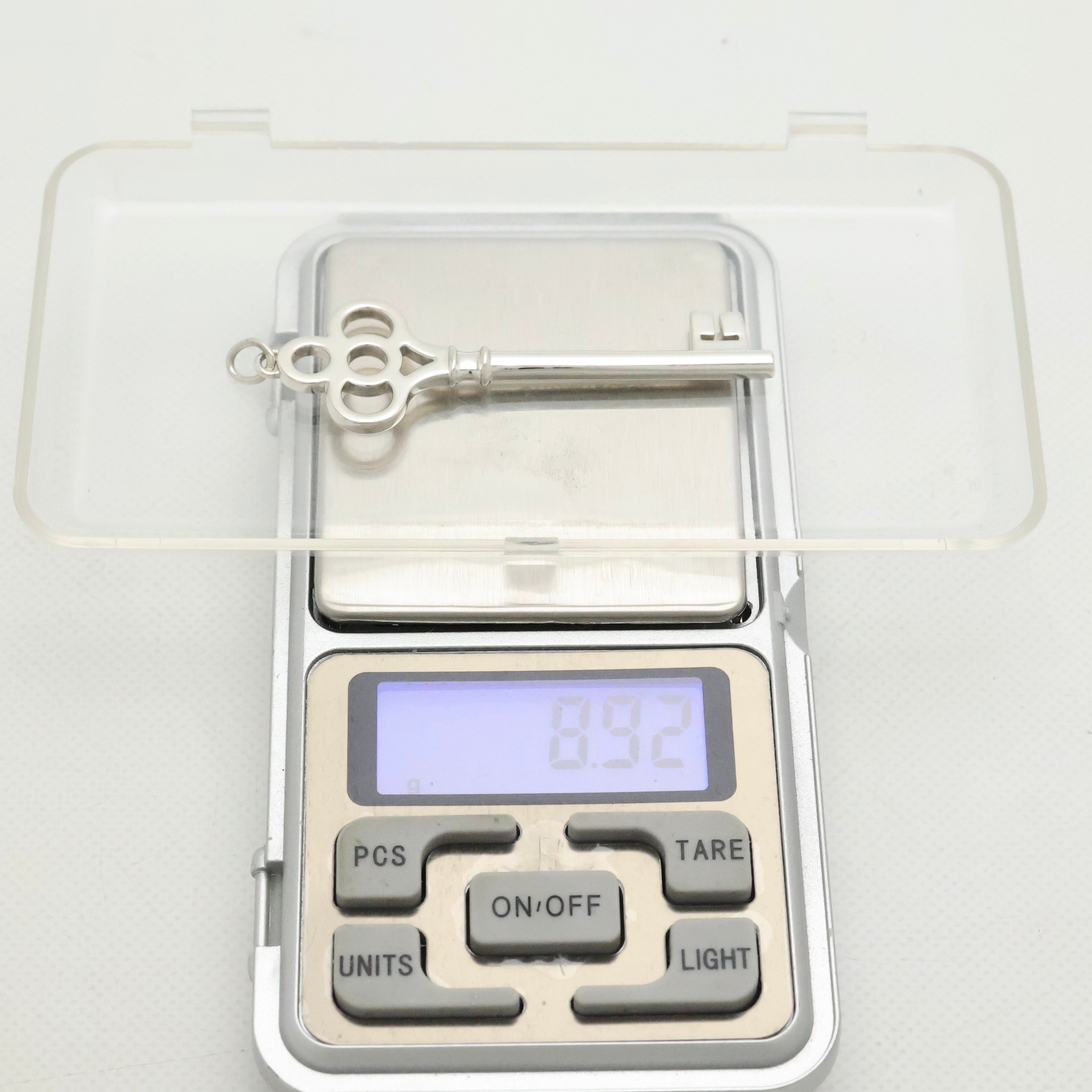 Tiffany & Co. LARGE Crown Key Pendant Charm Sterling Silver 925