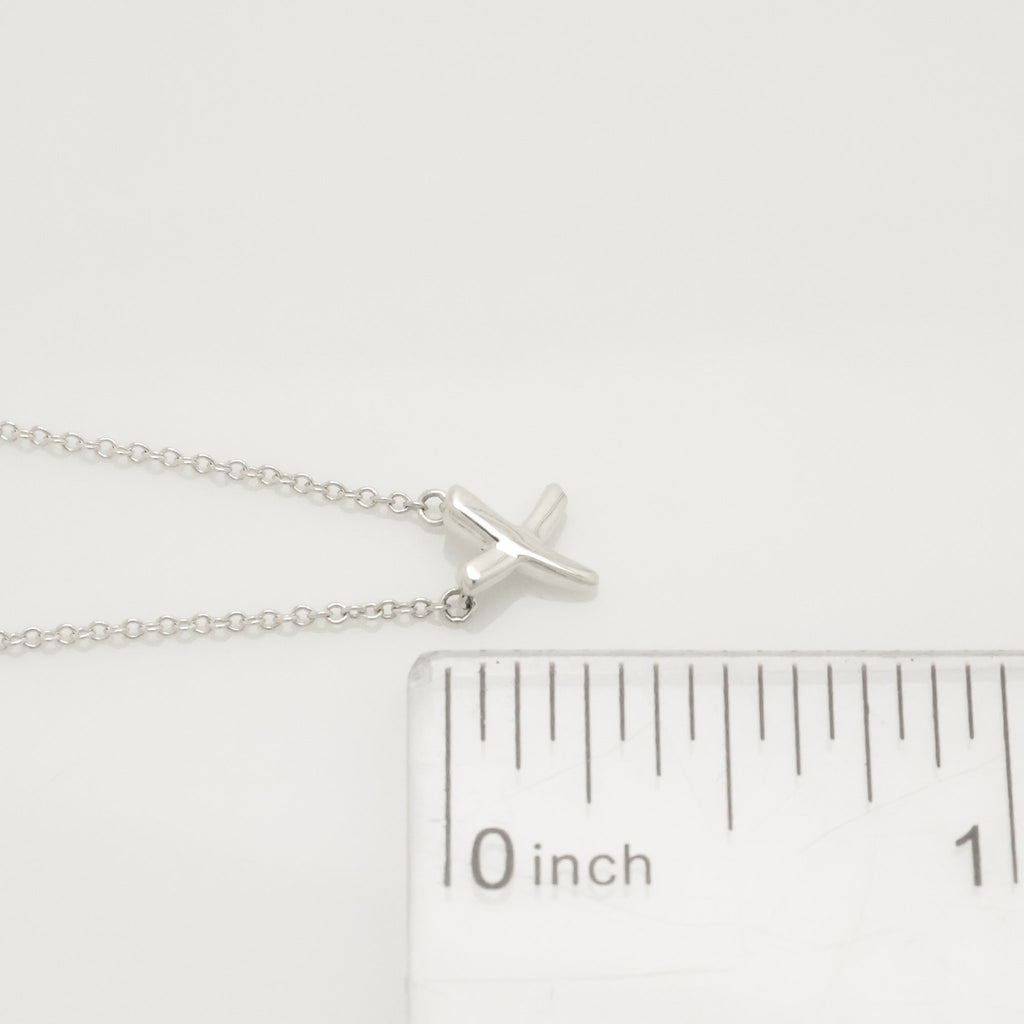 Tiffany & Co. Mini X Kiss Cross Pendant Necklace Sterling Silver 925 