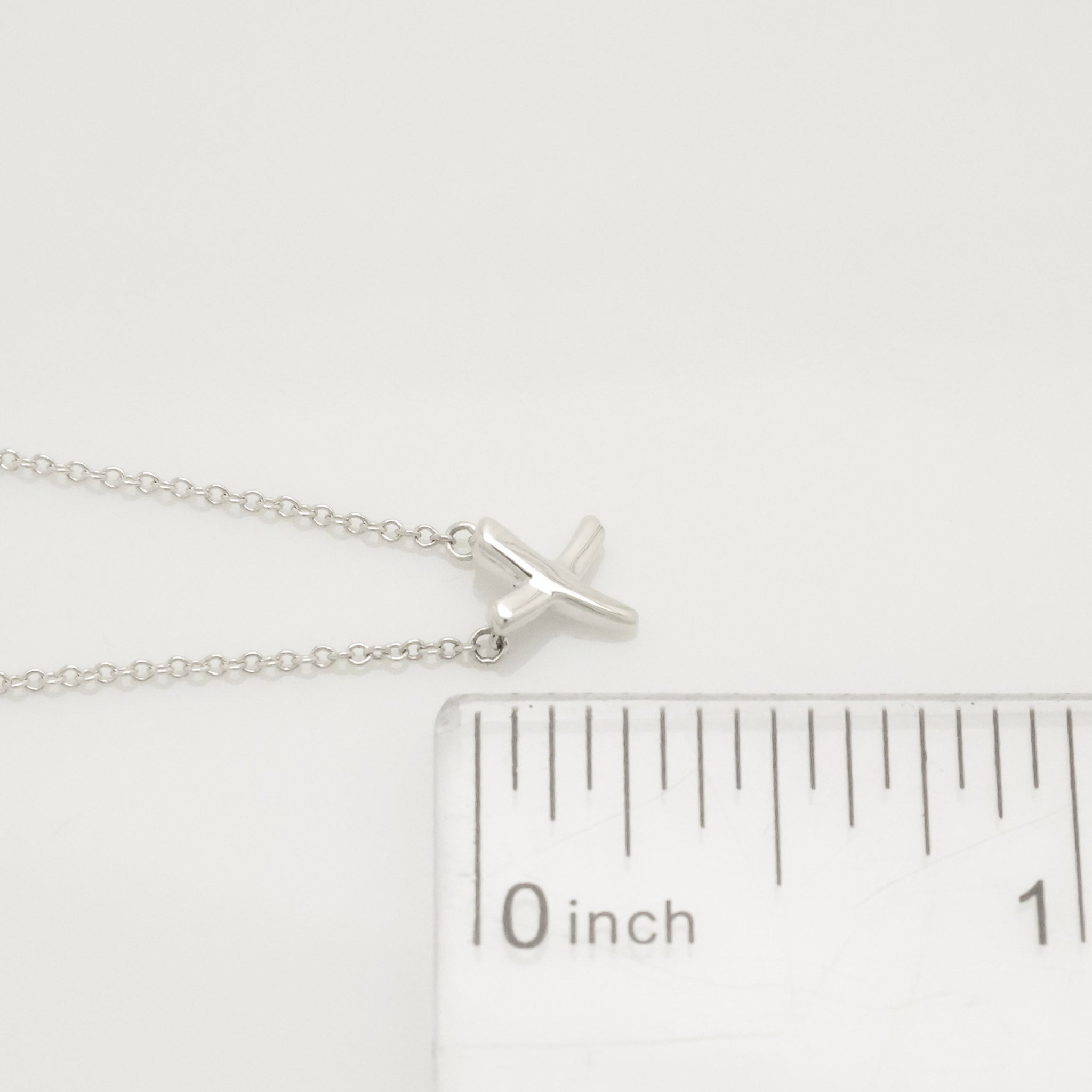 Tiffany & Co. Mini X Kiss Cross Pendant Necklace Sterling Silver 925 