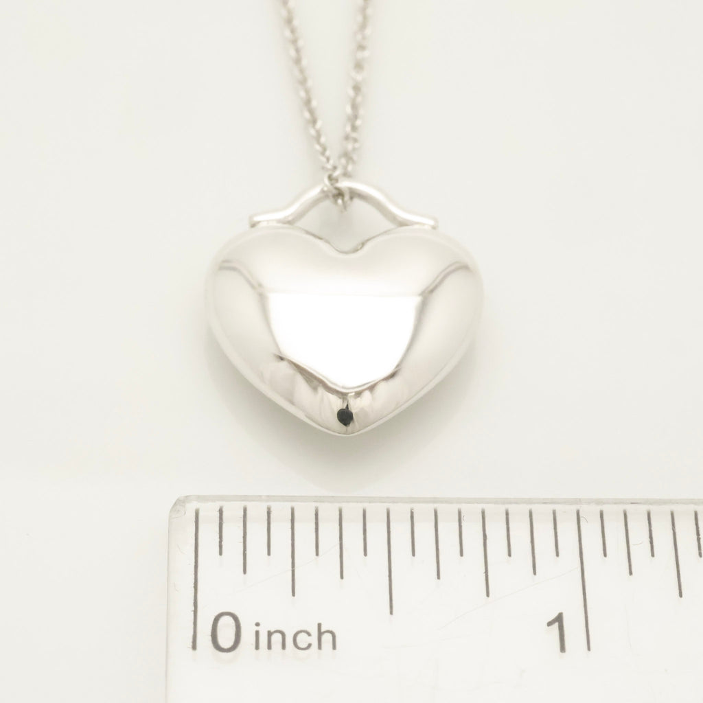  Tiffany & Co. Puff Heart Pendant Necklace Sterling Silver 925