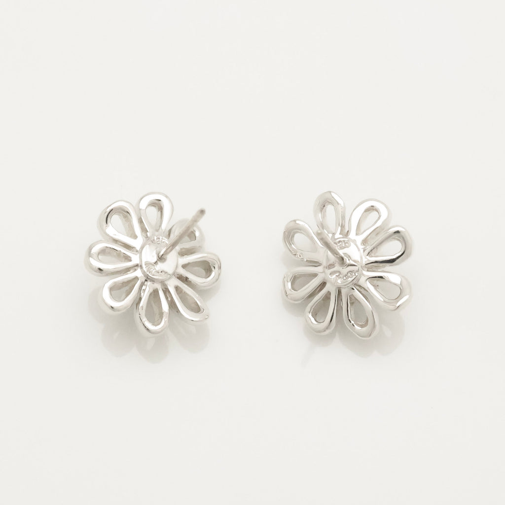 Tiffany & Co. Daisy Flower Stud Earrings Sterling Silver 925