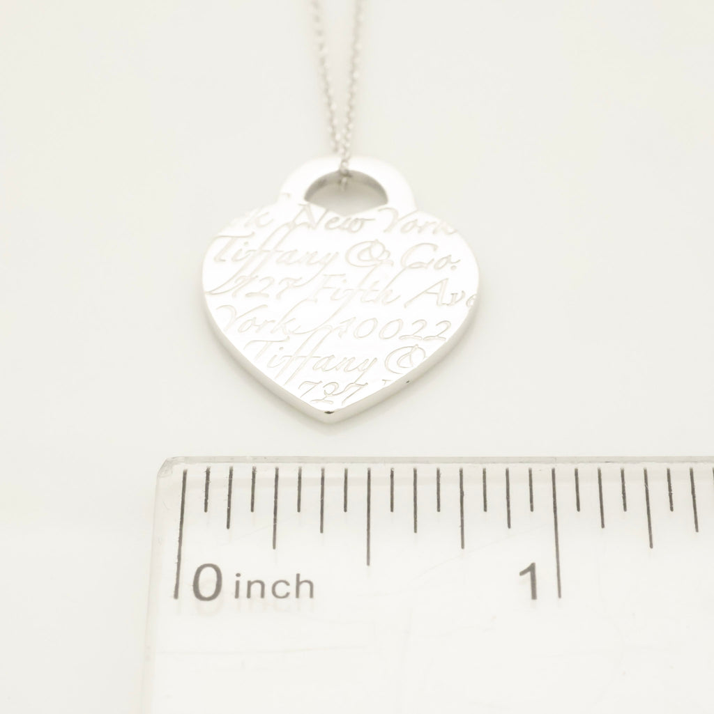 Tiffany & Co. Notes New York Heart Tag Pendant Necklace Sterling Silver 925