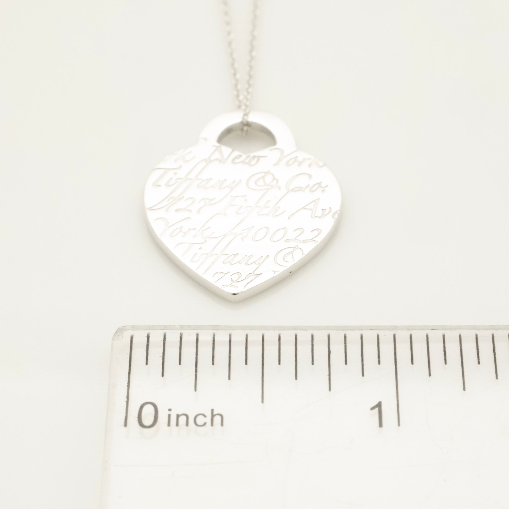 Tiffany & Co. Notes New York Heart Tag Pendant Necklace Sterling Silver 925