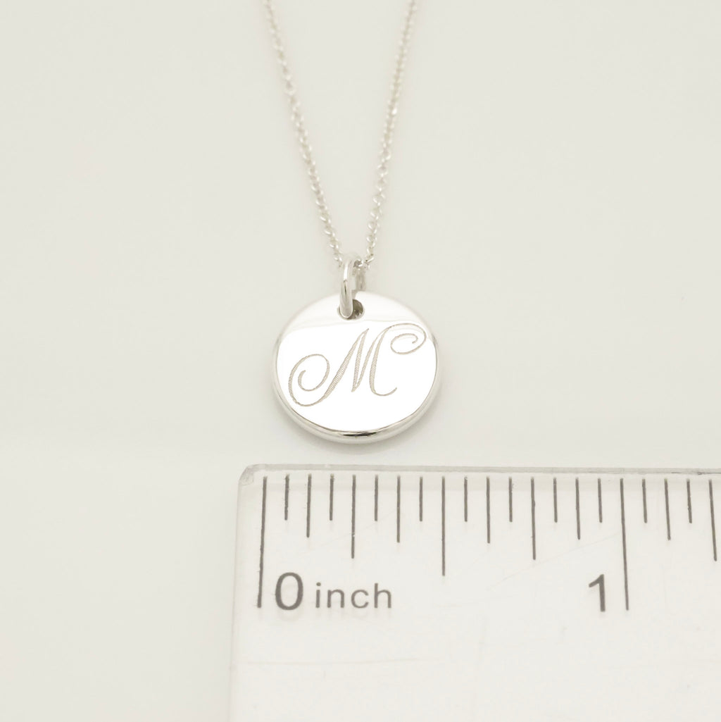 TIFFANY&Co. ノーツ レター ラウンド イニシャル M ディスク ネックレス AG925
