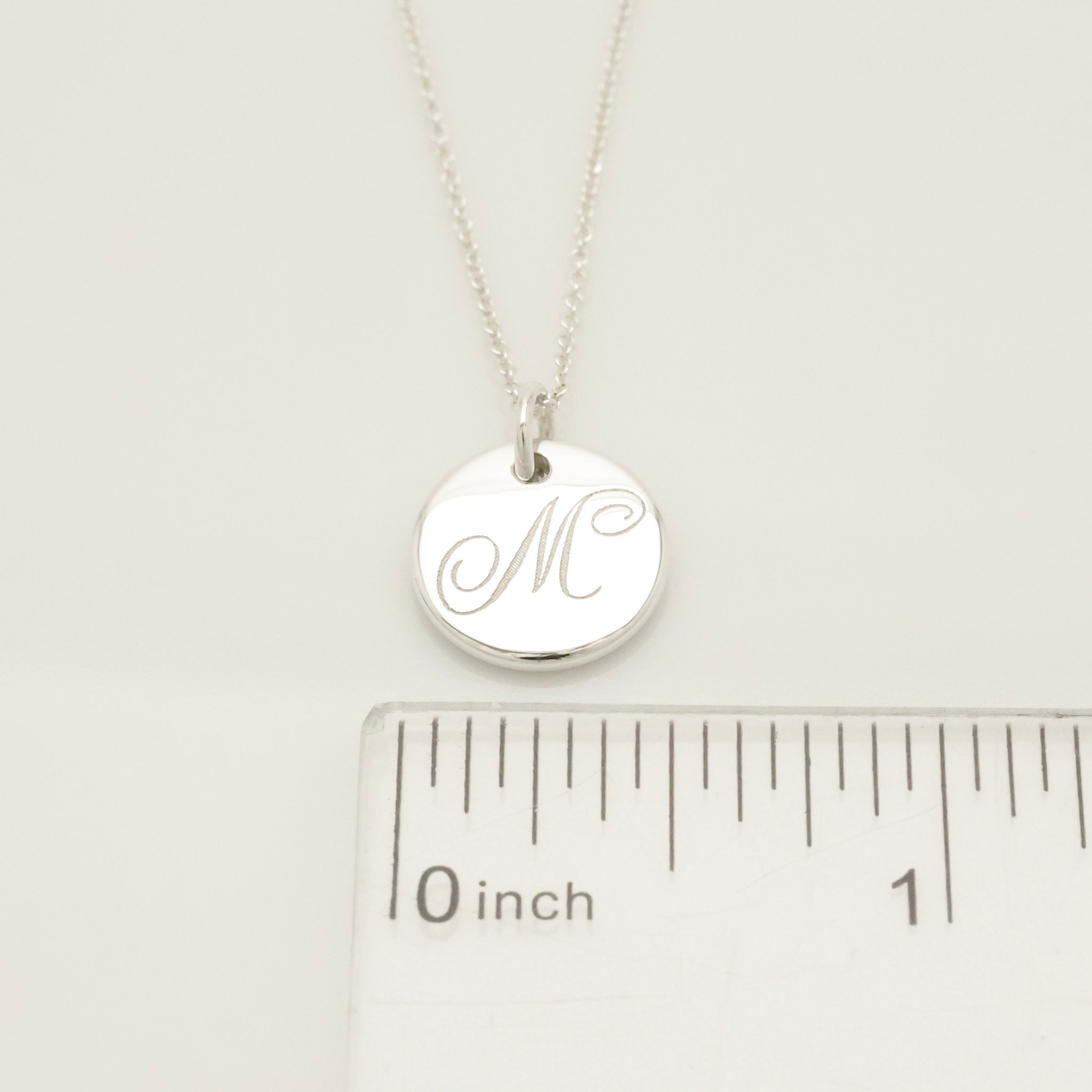 TIFFANY&Co. ノーツ レター ラウンド イニシャル M ディスク ネックレス AG925