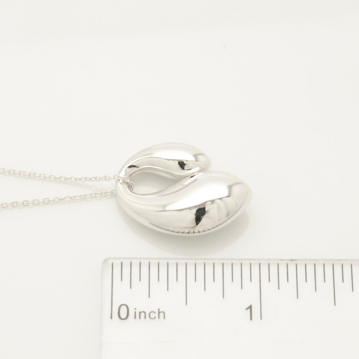 Tiffany & Co. Elsa Peretti Sterling Silver Double Teardrop Pendant Necklace Sterling Silver 925