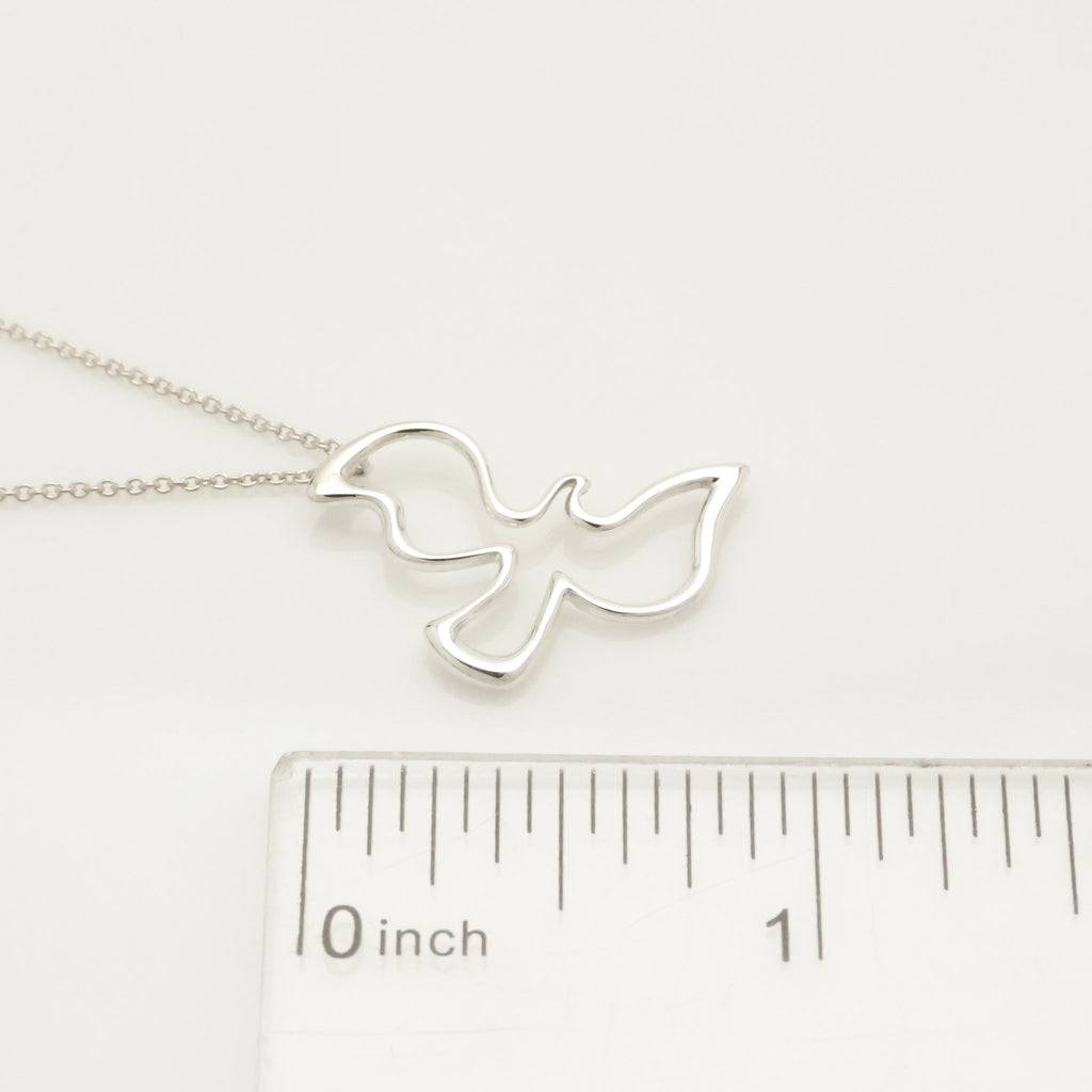 Tiffany & Co. Picasso Open Dove Bird Pendant Necklace Sterling Silver 925